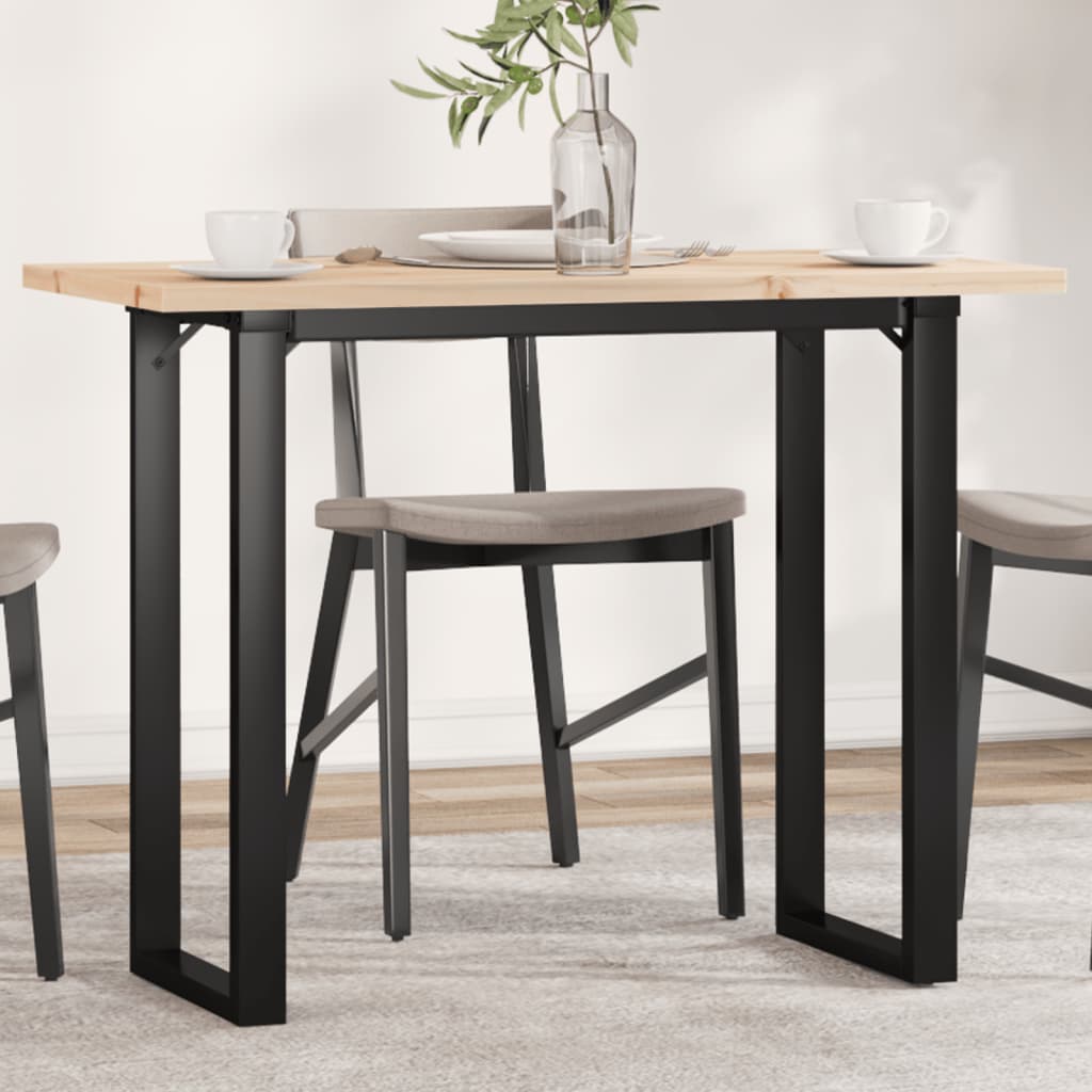 Tavolo Da Pranzo Telaio A O 100x50x75,5 Cm Legno Pino E Acciaio