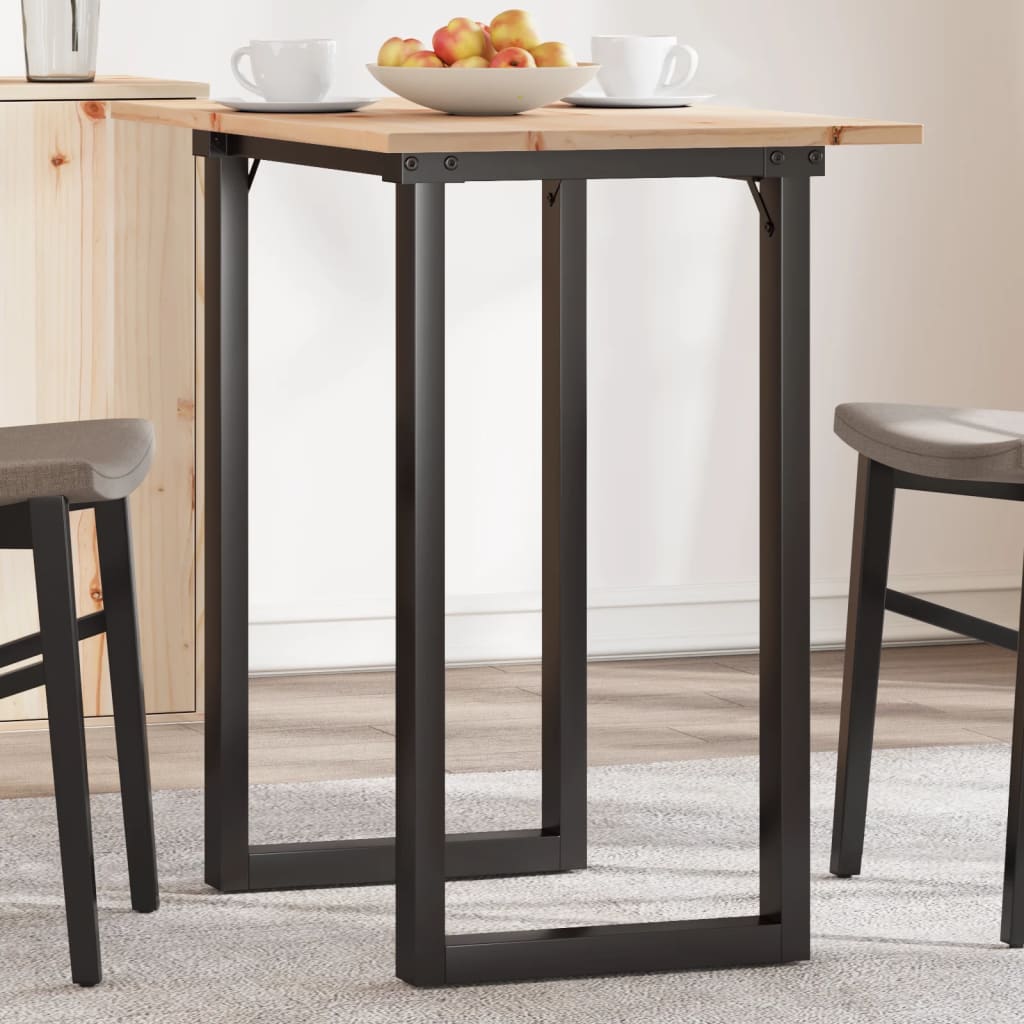 Tavolo Da Pranzo Telaio A O 80x50x75,5 Cm Legno Pino E Acciaio