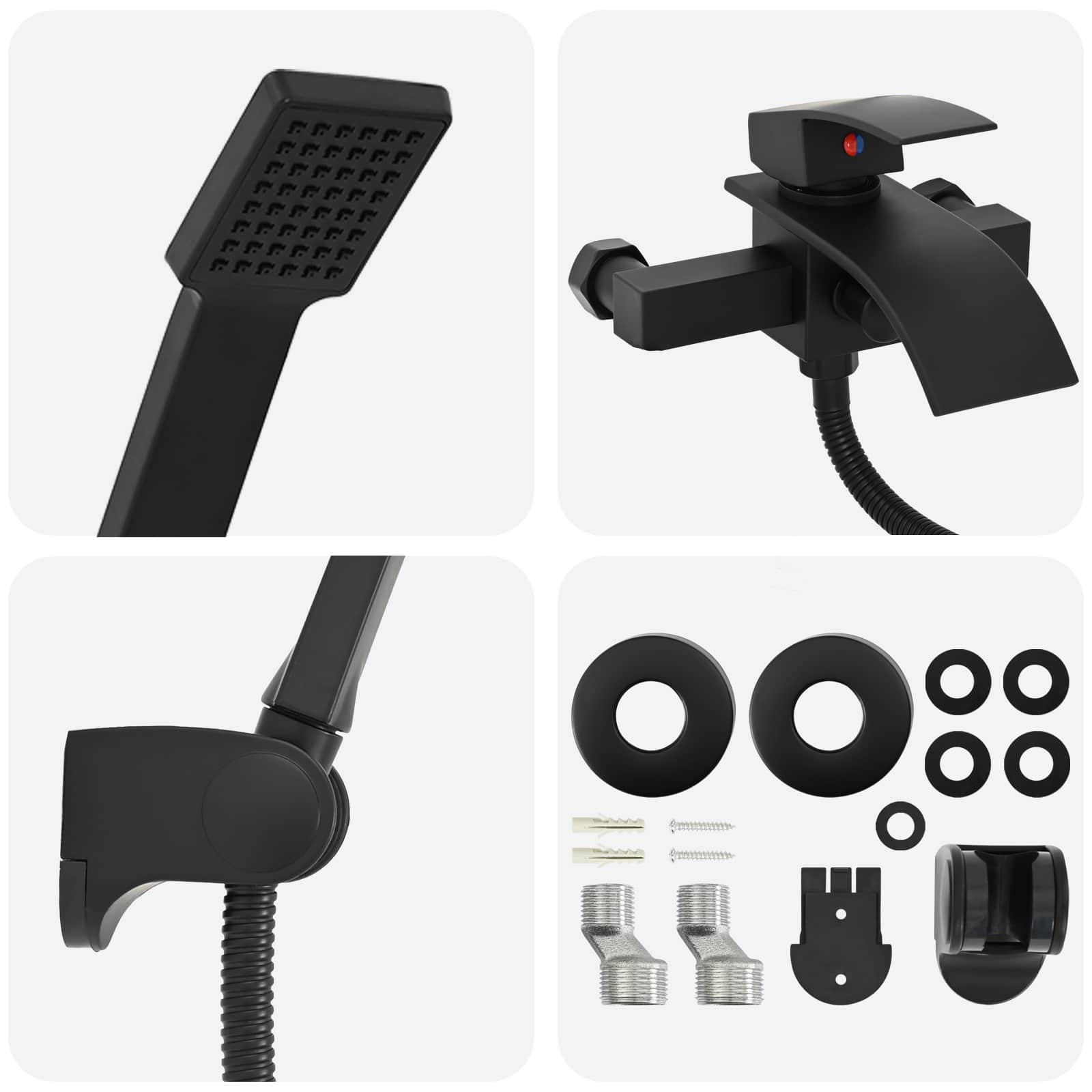 Set Di Doccia Con Soffione Nero G 1 / 2 Pollici - Image 6