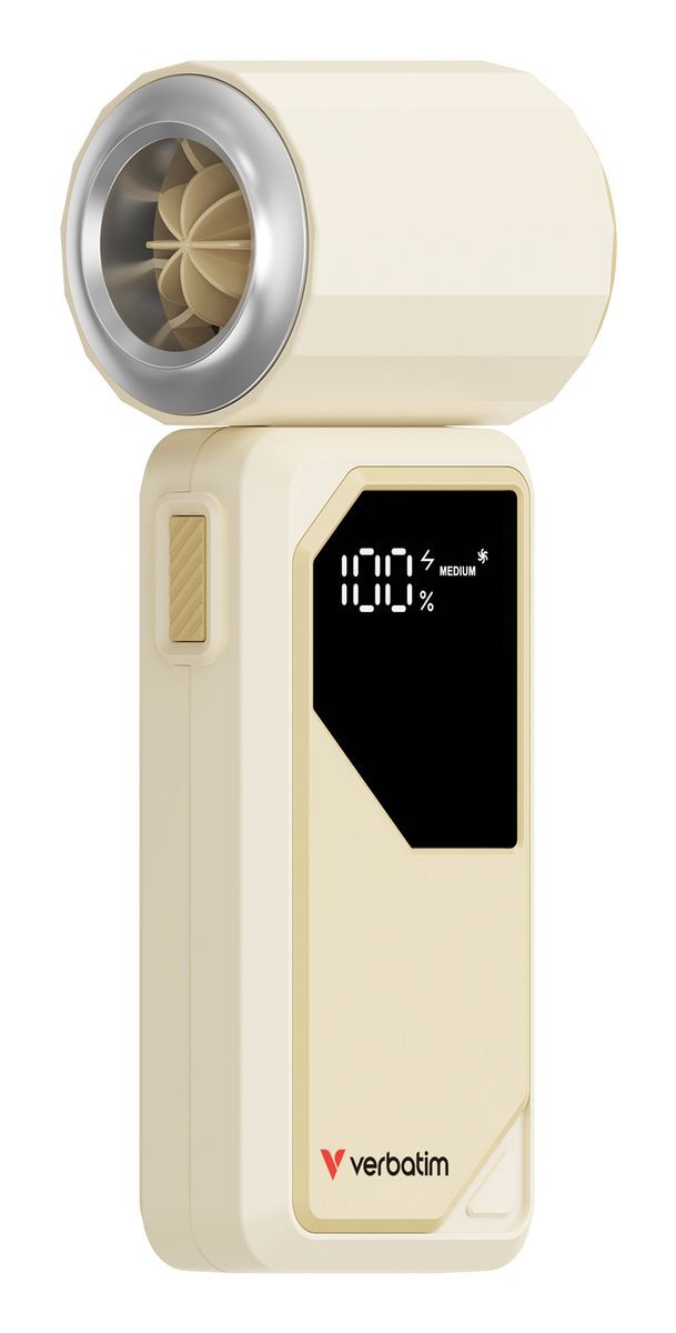 Verbatim Cool 'n' Go Airjet, Silber, Weiß, Handventilator, 1 Stück(e), 6 W, LithiuM-Ion (lI-Ion), 3,7 V
