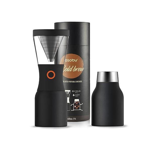 Asobu Cold Brew, Manuelle Kaffeemaschine, 1 L, Gemahlener Kaffee, Schwarz
