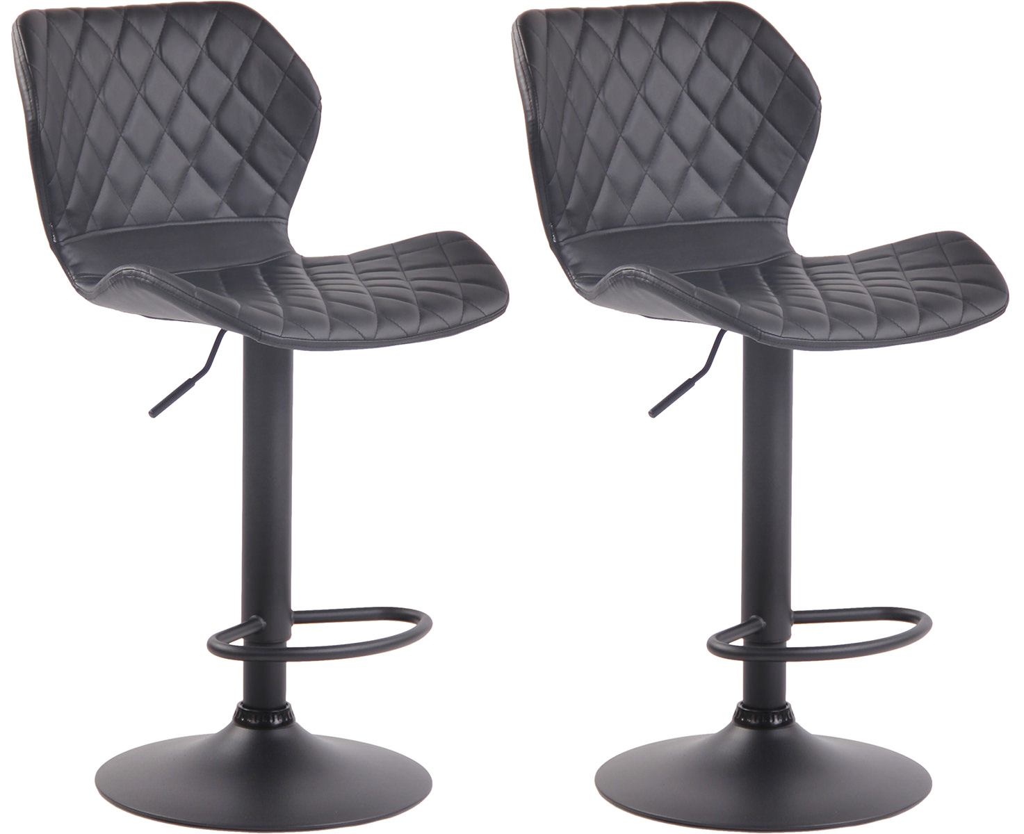 2er Set Barhocker Cork Kunstleder Schwarz