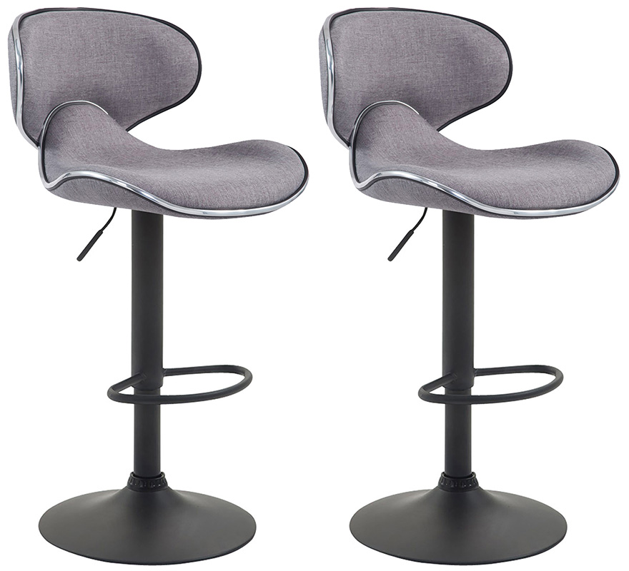 2er Set Barhocker Las Vegas V2 Stoff Schwarz