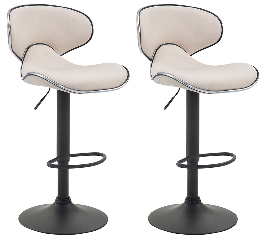 2er Set Barhocker Las Vegas V2 Stoff Schwarz