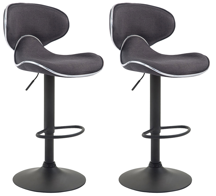 2er Set Barhocker Las Vegas V2 Stoff Schwarz