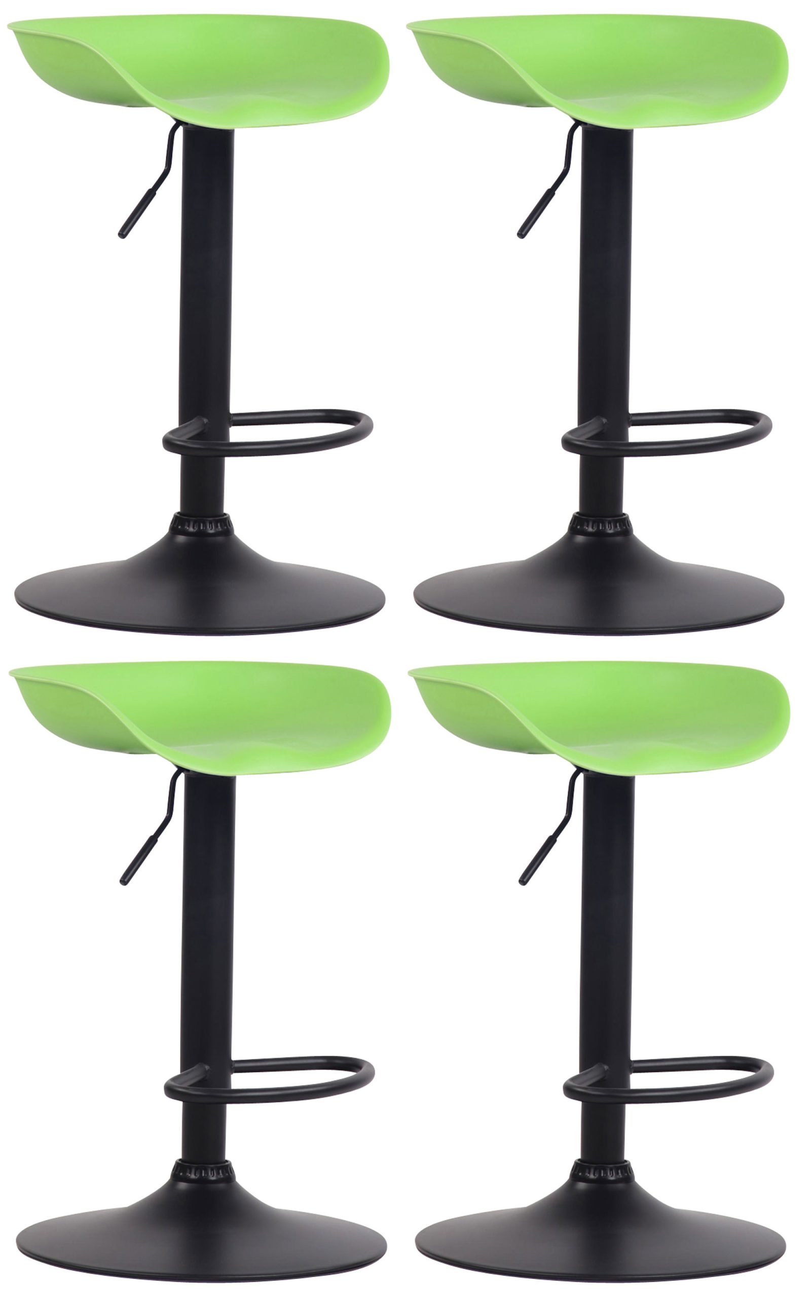 4er Set Barhocker Anaheim Kunststoff Schwarz