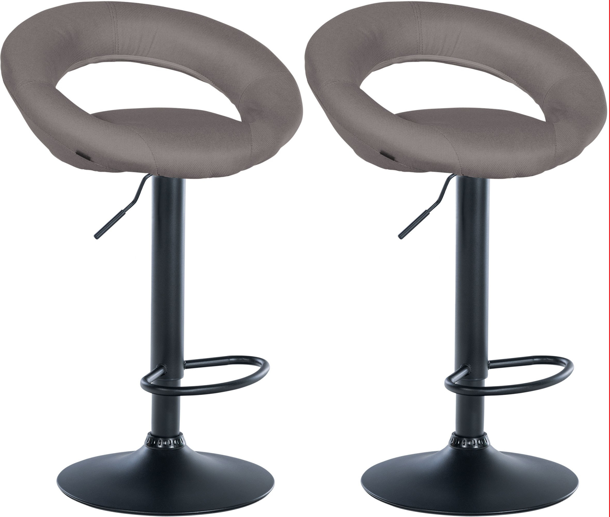 2er Set Barhocker Olinda Stoff Schwarz