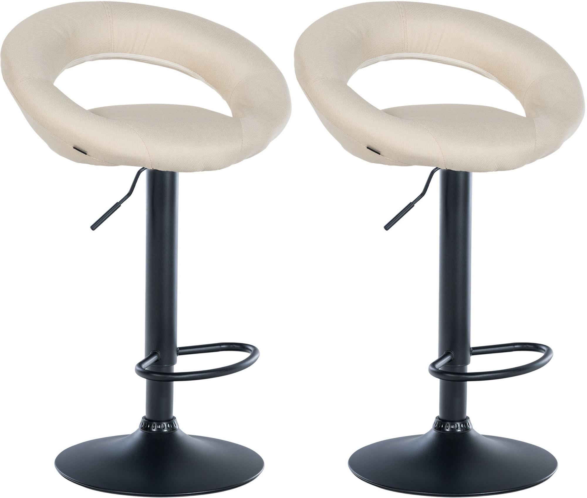 2er Set Barhocker Olinda Stoff Schwarz