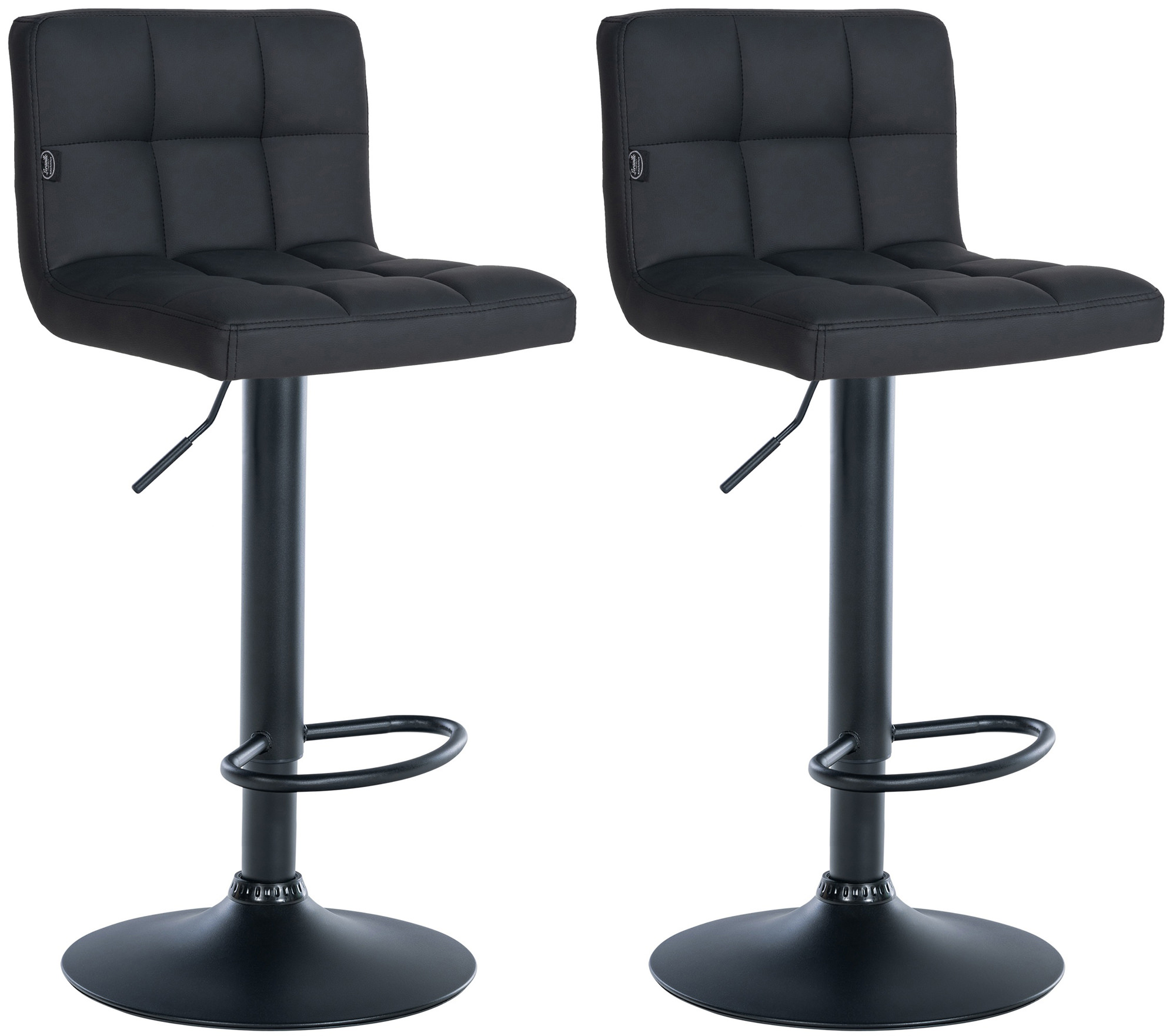 2er Set Barhocker Feni Kunstleder Schwarz