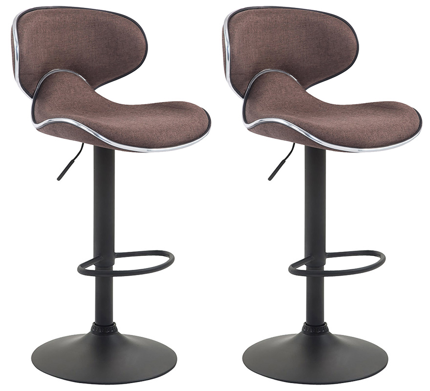 2er Set Barhocker Las Vegas V2 Stoff Schwarz