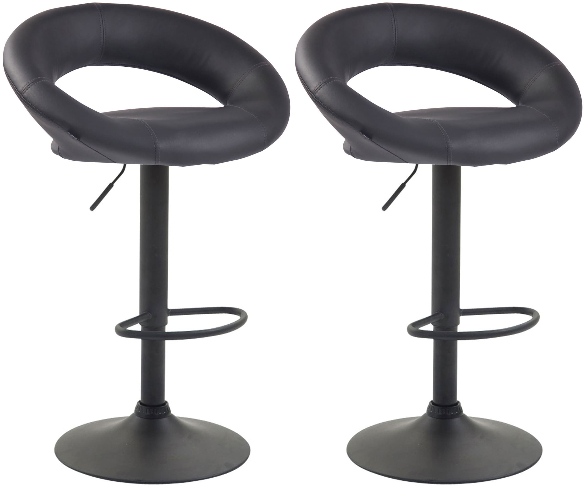 2er Set Barhocker Olinda Kunstleder Schwarz
