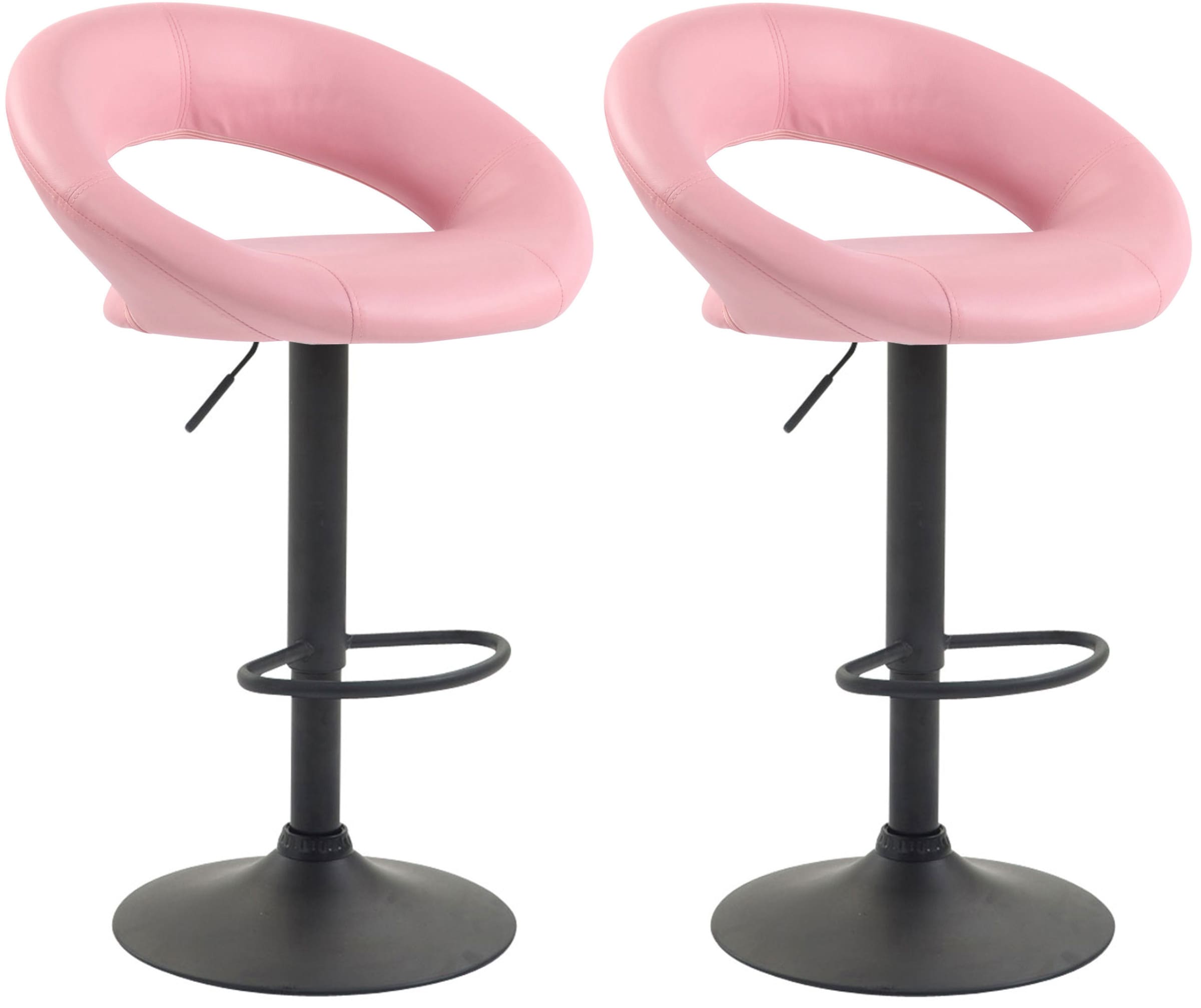 2er Set Barhocker Olinda Kunstleder Schwarz