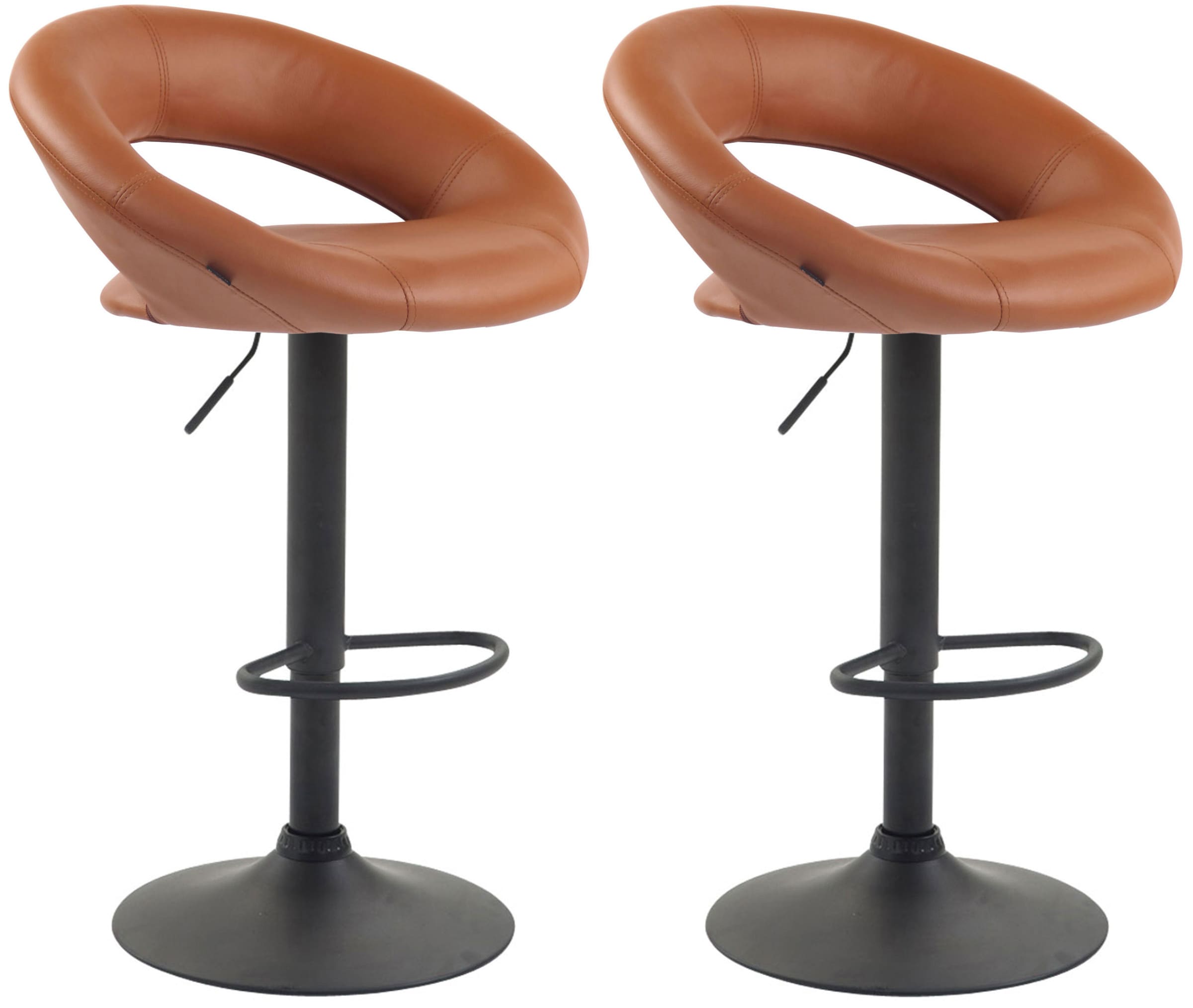 2er Set Barhocker Olinda Kunstleder Schwarz