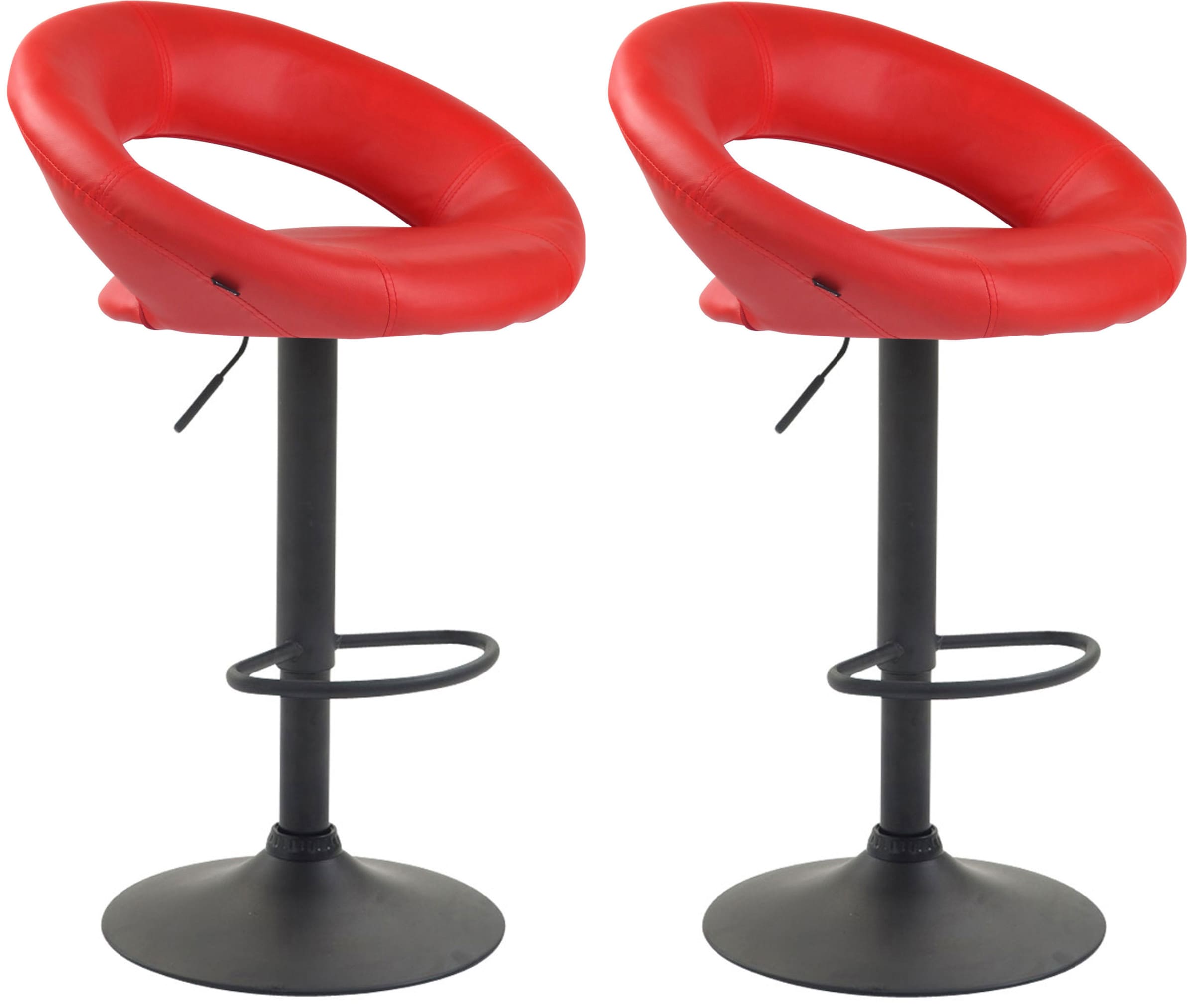 2er Set Barhocker Olinda Kunstleder Schwarz