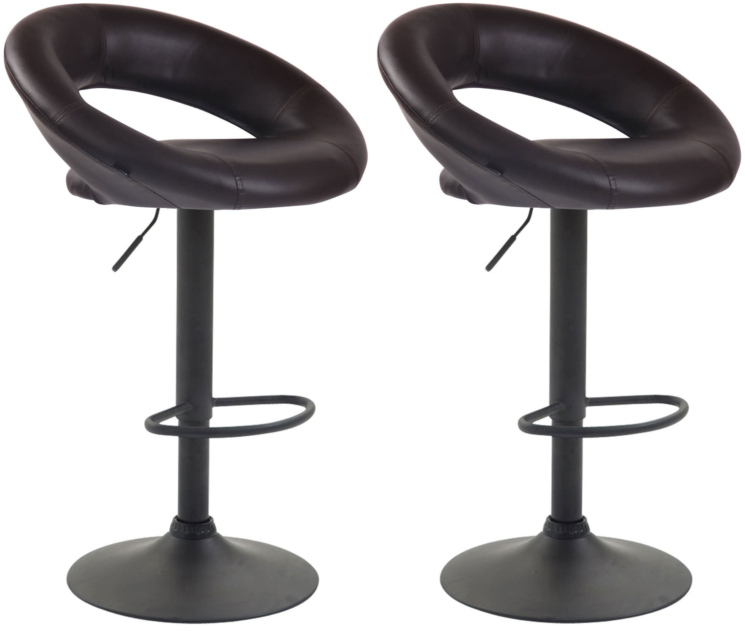 2er Set Barhocker Olinda Kunstleder Schwarz