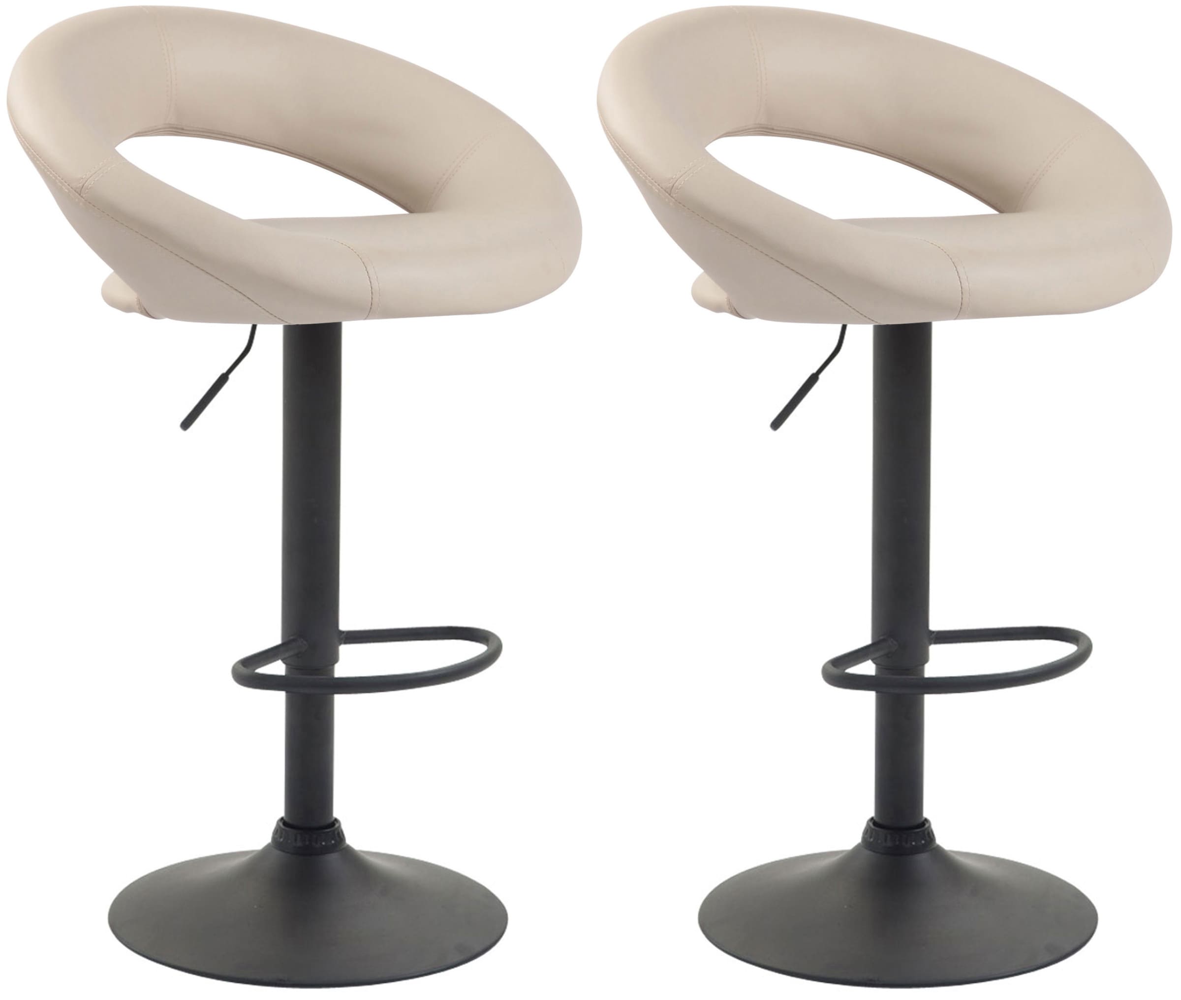 2er Set Barhocker Olinda Kunstleder Schwarz