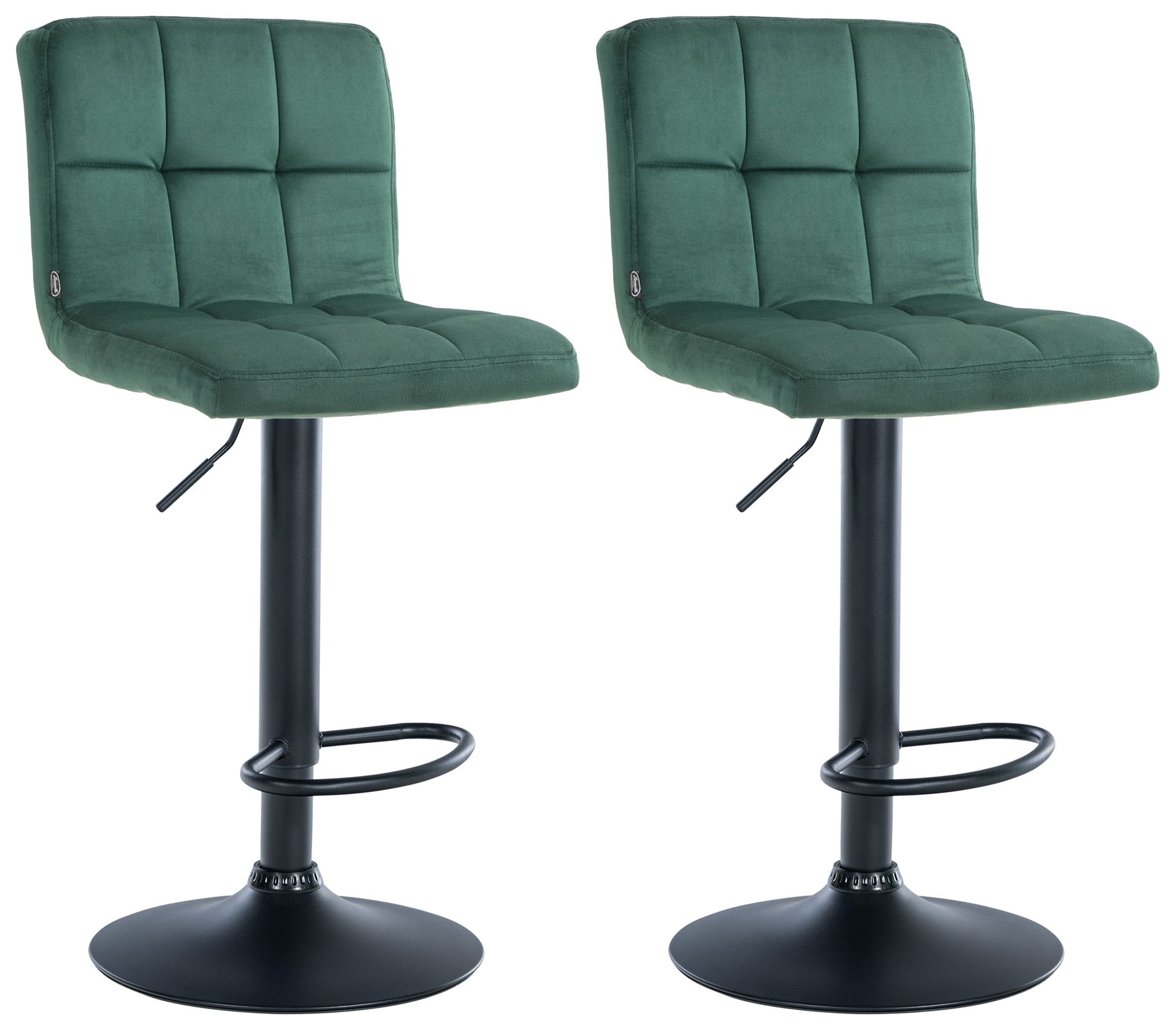 2er Set Barhocker Peru Samt Schwarz