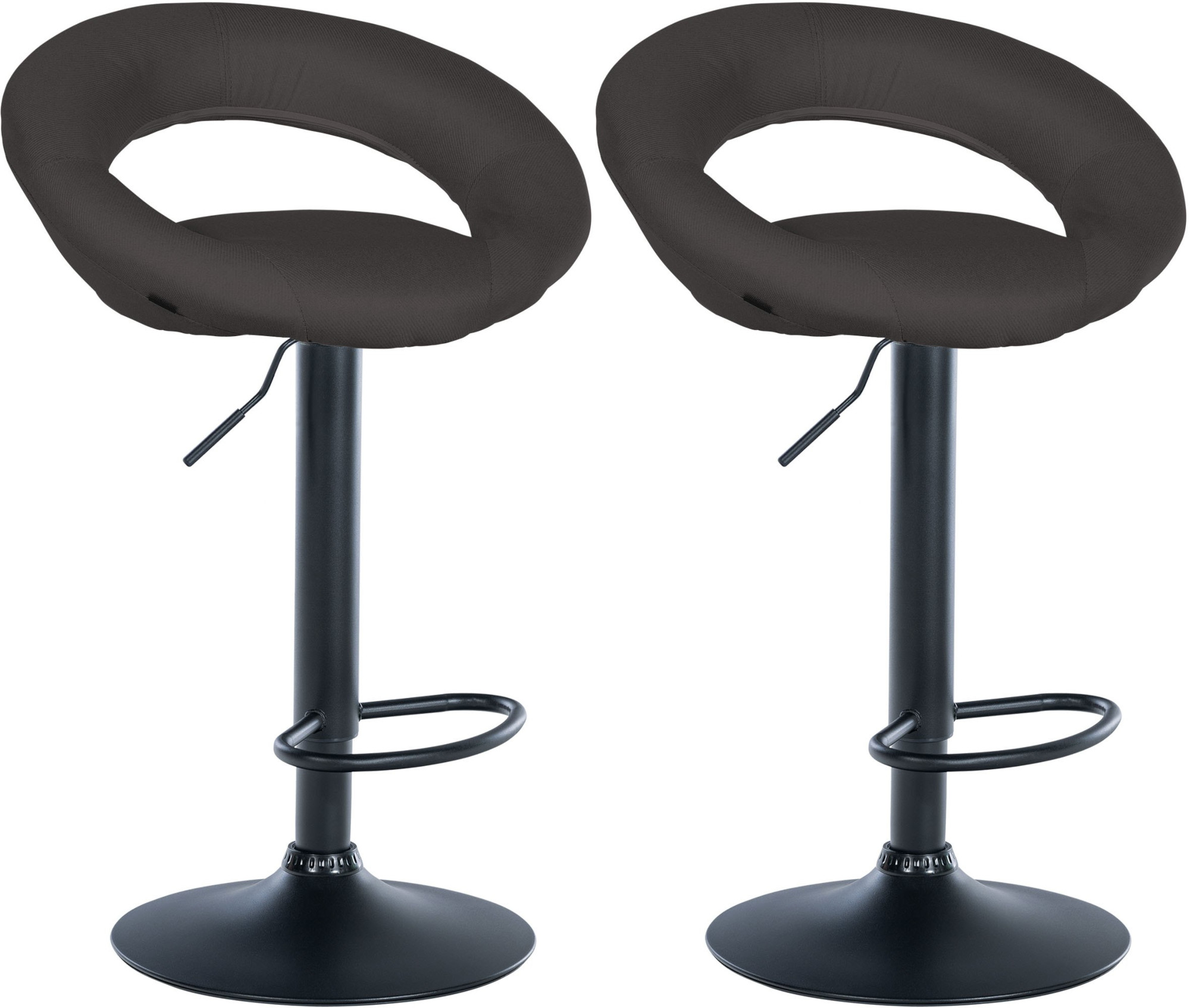 2er Set Barhocker Olinda Stoff Schwarz