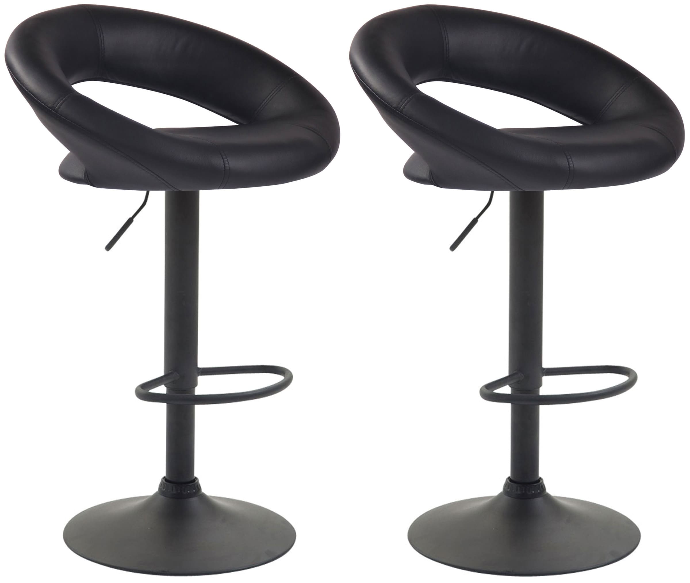 2er Set Barhocker Olinda Kunstleder Schwarz