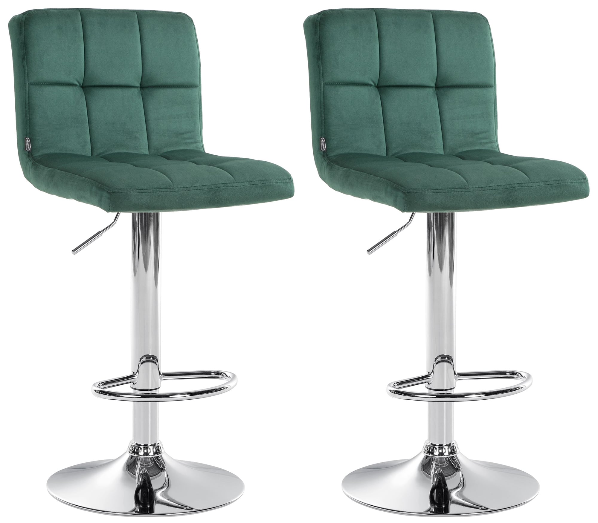 2er Set Barhocker Peru Samt Chrom
