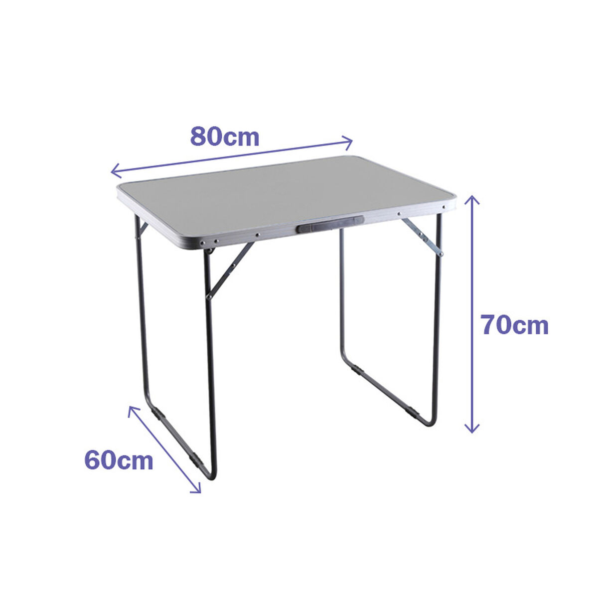 Marbueno Tavolo Pieghevole Acciaio D16 Assortito Camping E Spiaggia 80x60x70 Cm 10029 - Image 4