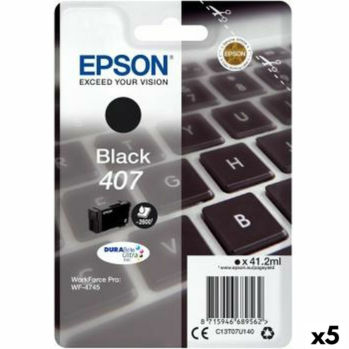 Cartuccia Ad Inchiostro Originale Epson Nº 407 Nero (5 Unità)