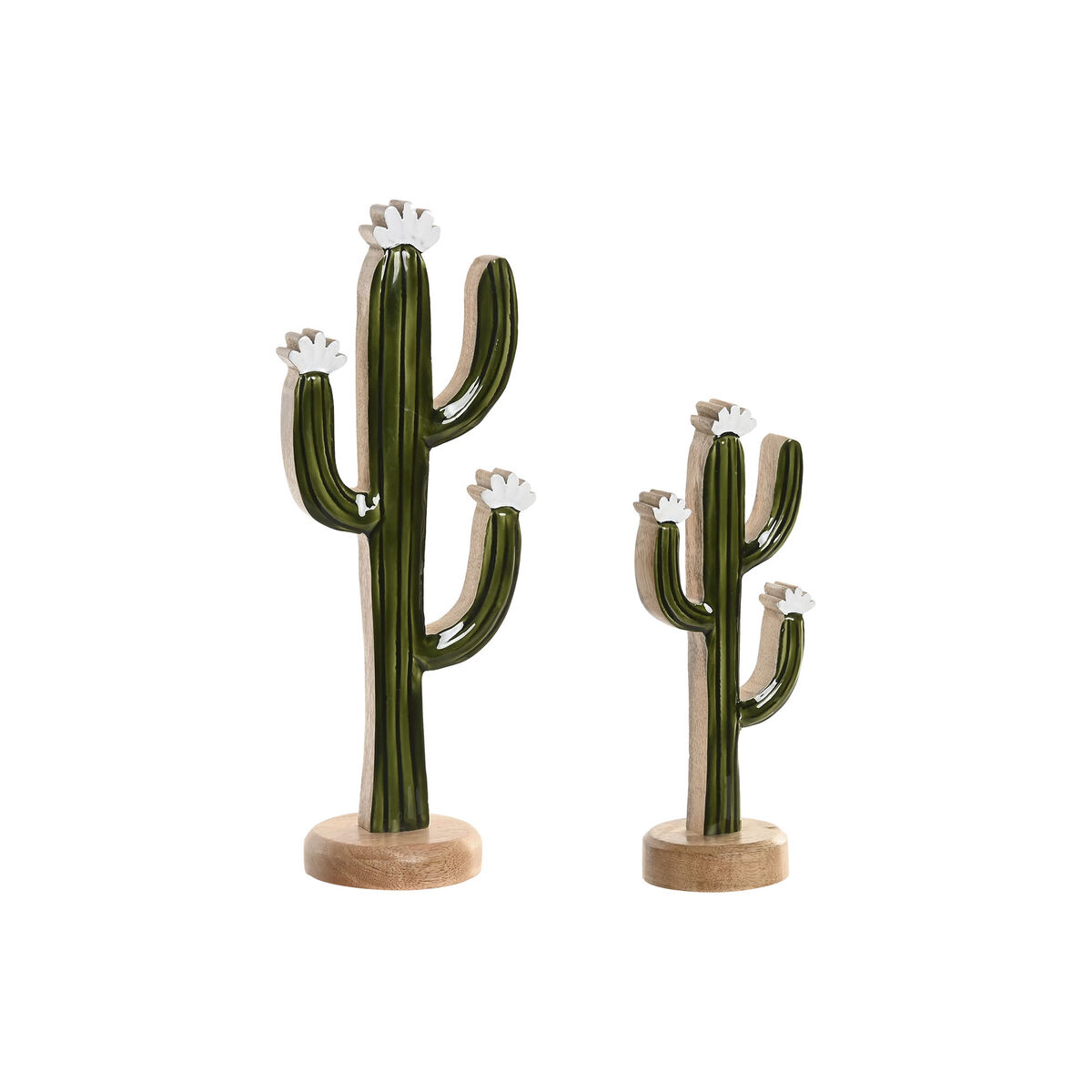 Statua Decorativa Home Esprit Verde Cactus Tradizionale 15 X 8 X 35 cm