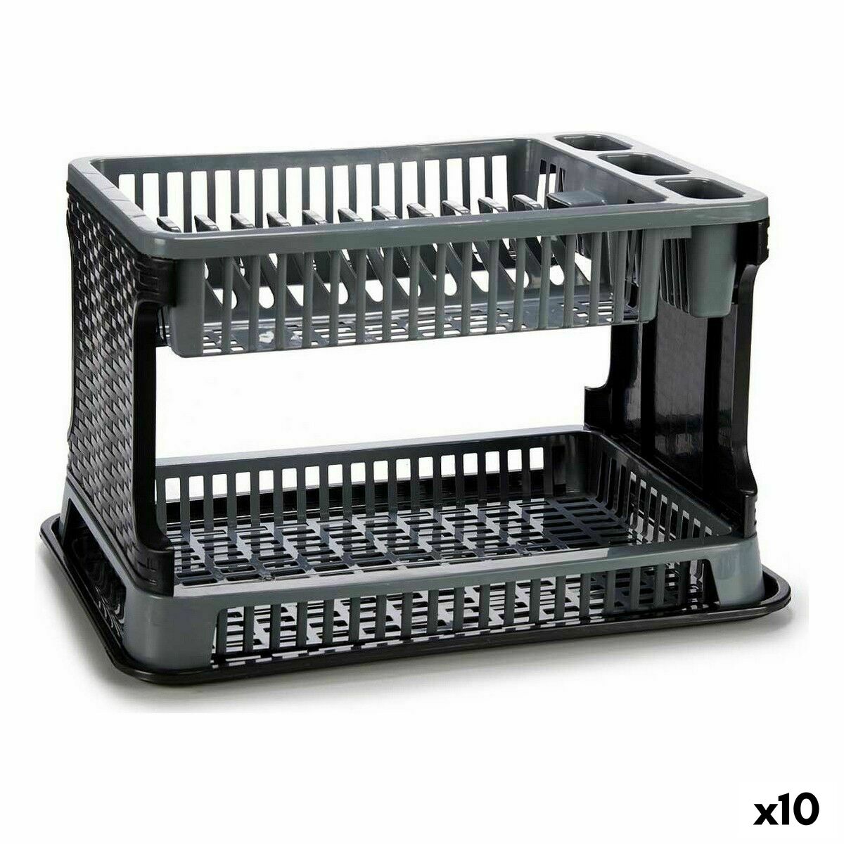 Scolapiatti Da Lavandino Kinvara Grigio 44,5 X 30,3 X 27 Cm 44,5 X 8,7 X 30,3 Cm (10 Unità)