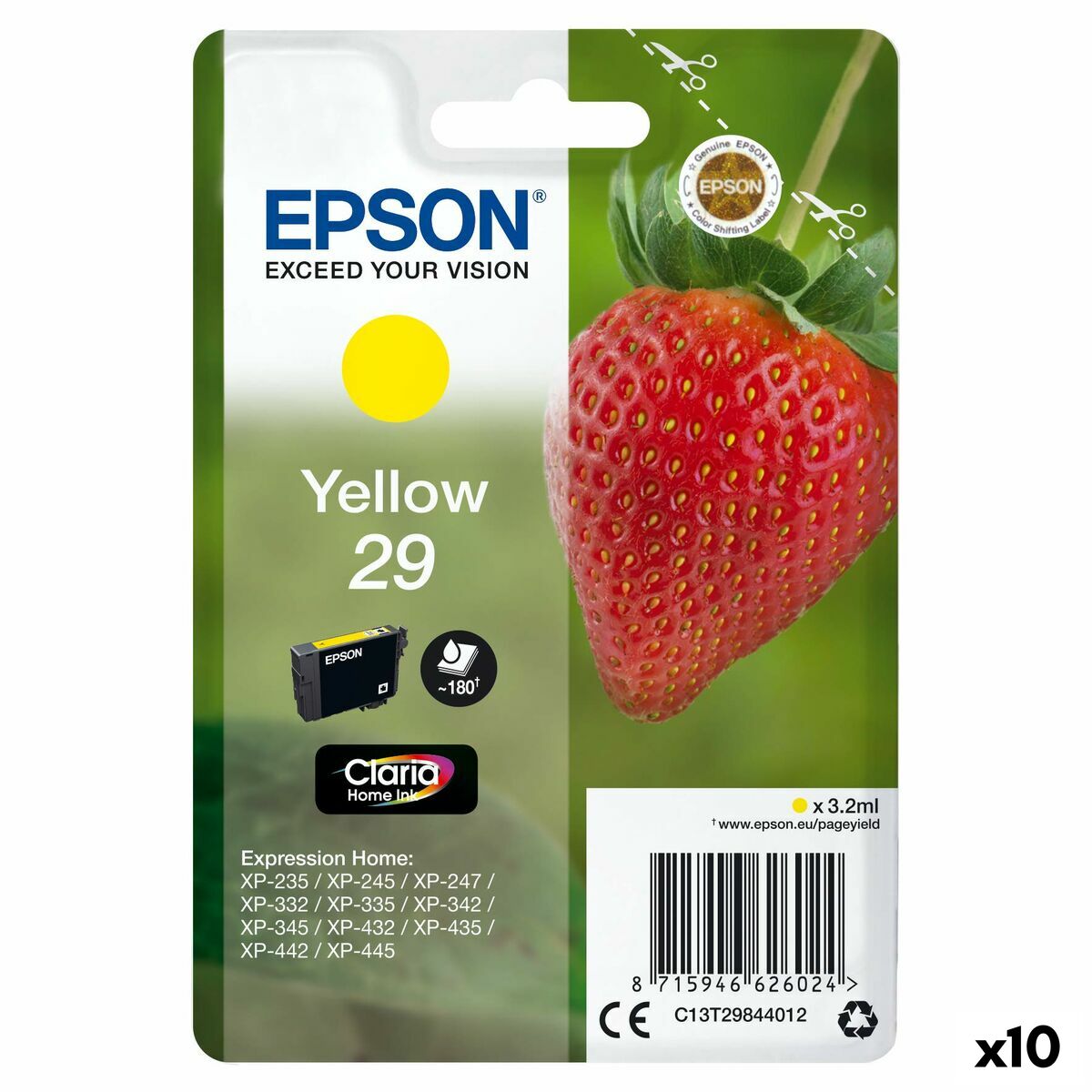 Cartuccia Ad Inchiostro Originale Epson Xp 235 332 335 432 435 Giallo (10 Unità)