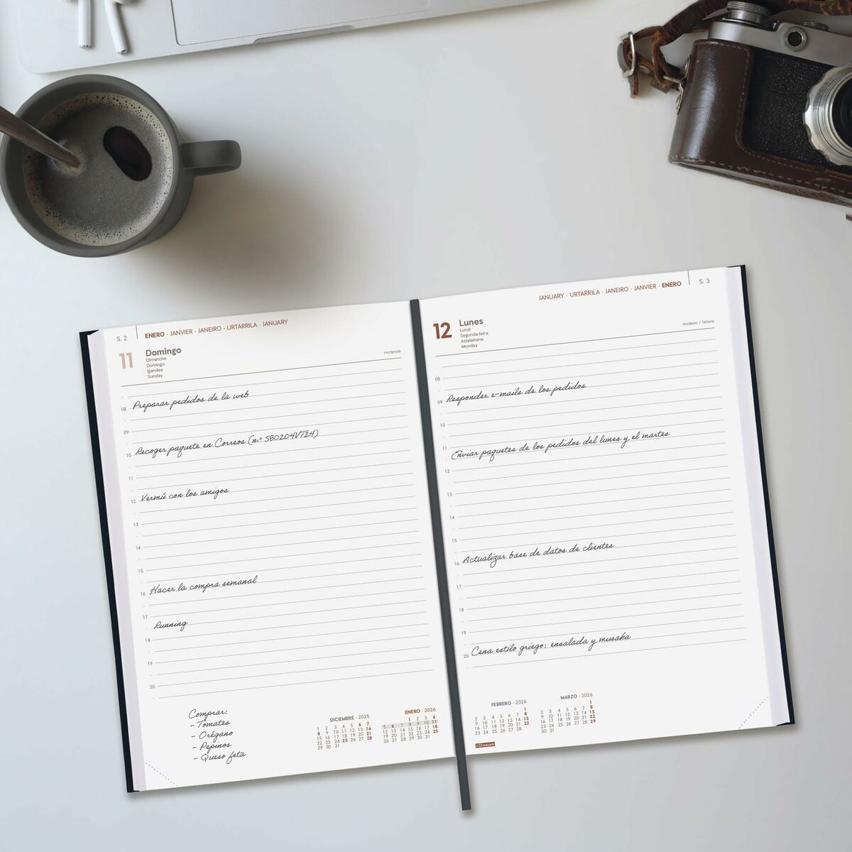 Agenda Finocam Nero 16,5 X 24 cm - Image 3