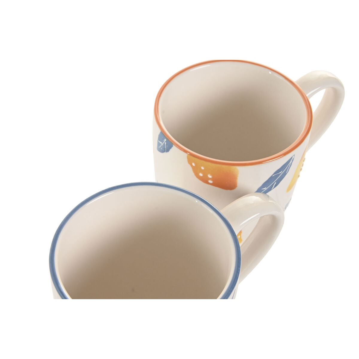 Tazza Mug Home Esprit Giallo Azzurro Bianco Arancio Limone Mediterraneo Con Rilievo 360 Ml (4 Unità) - Image 5