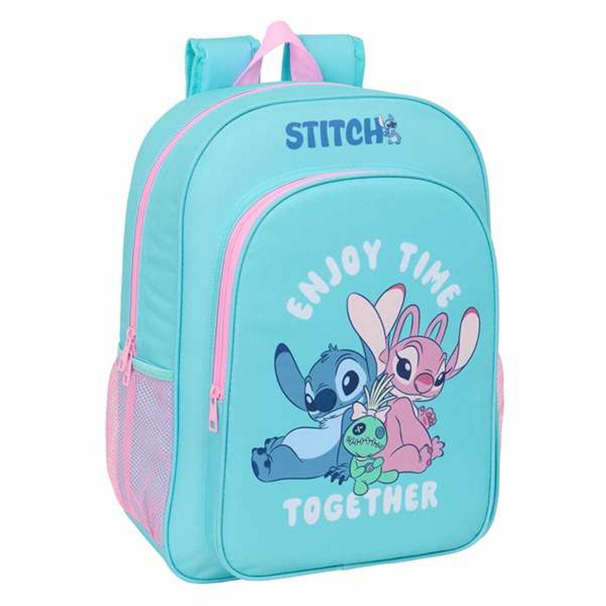 Zaino Scuola Stitch Azzurro 33 X 42 X 14 cm