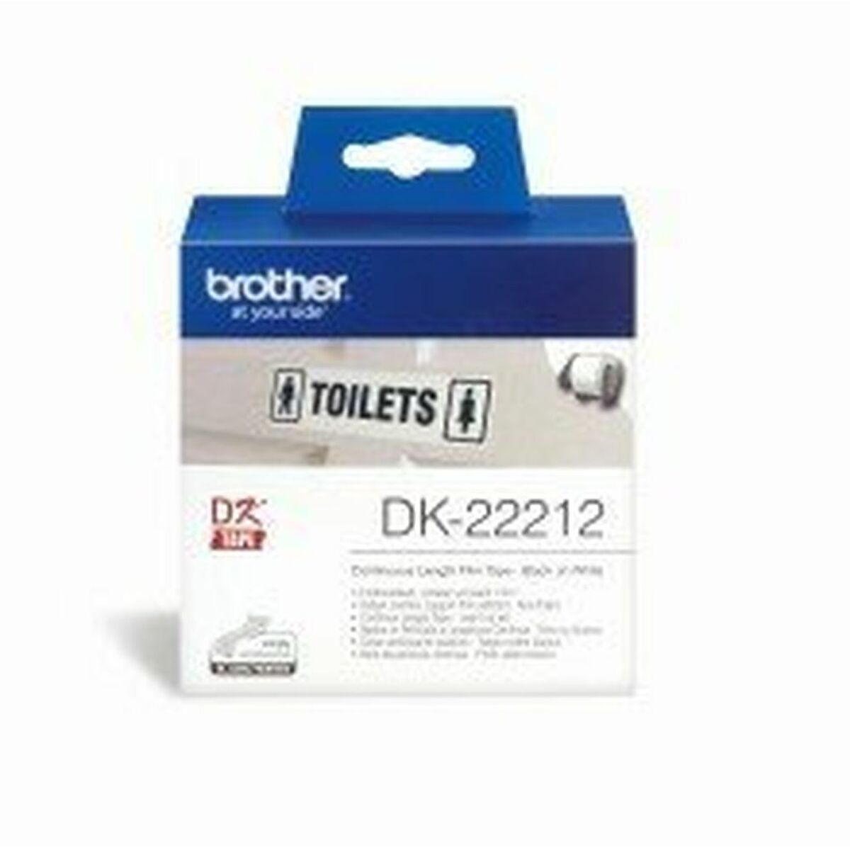 Nastro A Sequenza Continua Brother Dk22212 Nero/bianco Bianco