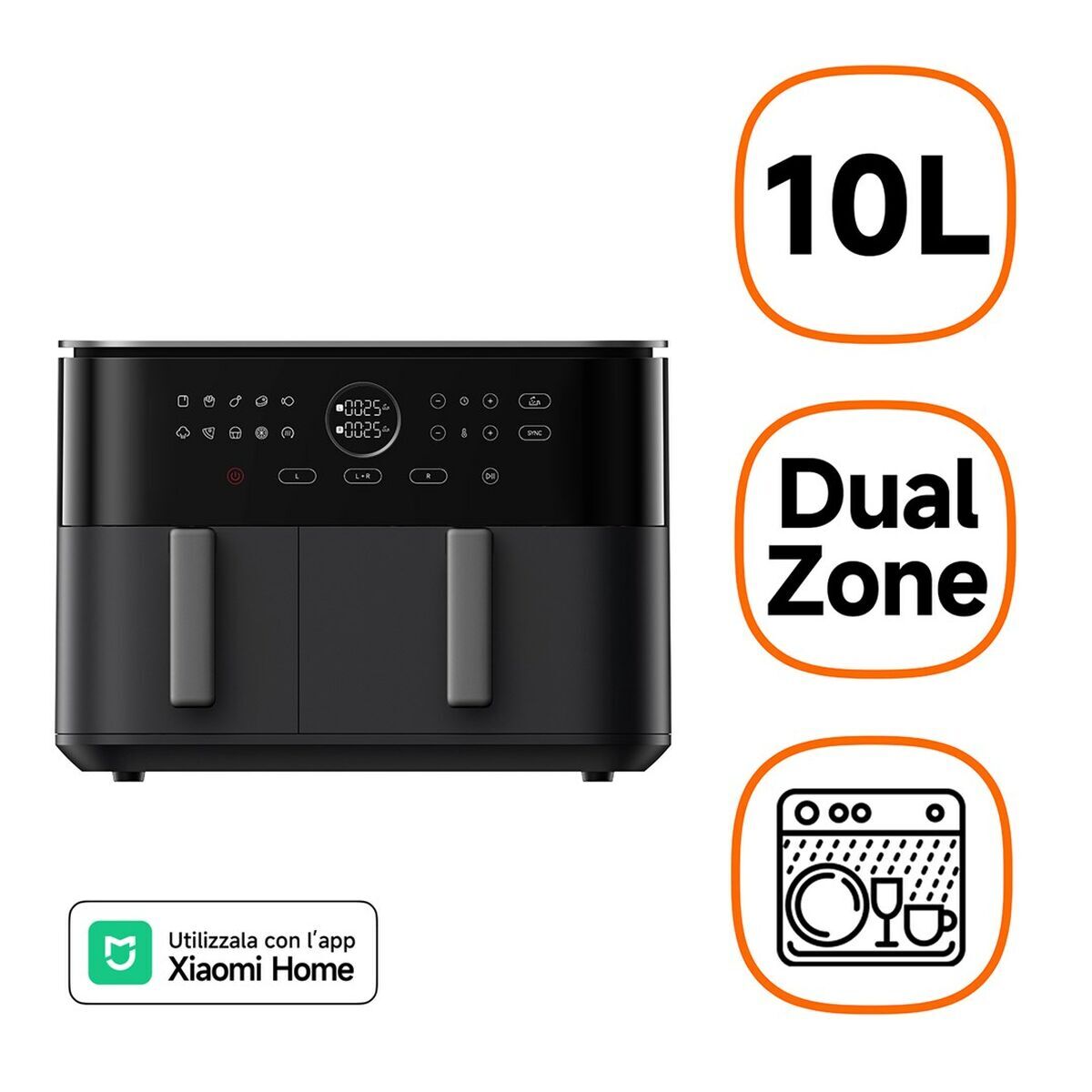 Friggitrice Ad Aria Xiaomi Dual Zone Af 10l Nero 2700 W 10 L