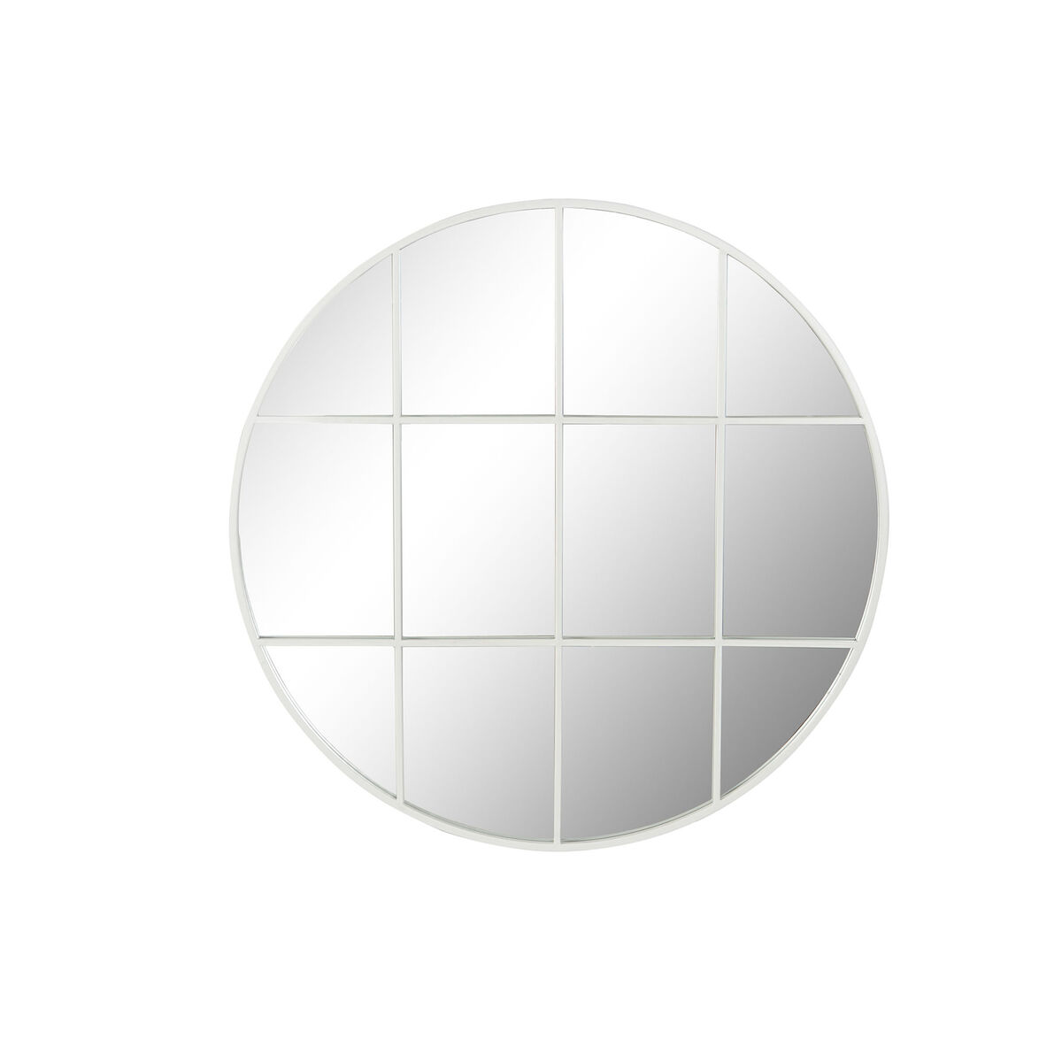 Specchio Da Parete Dkd Home Decor 80 X 2,5 X 80 Cm Cristallo Bianco Ferro Finestra