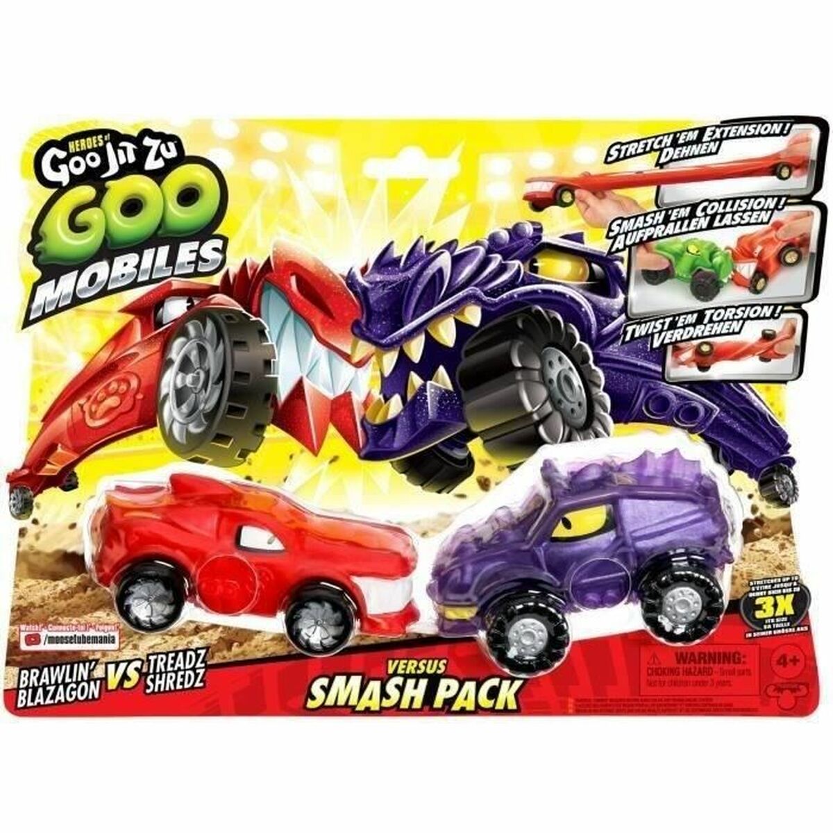 Personaggio D'azione Moose Toys Goo Mobiles - Blazagon Vs Treads Shredz Rosso