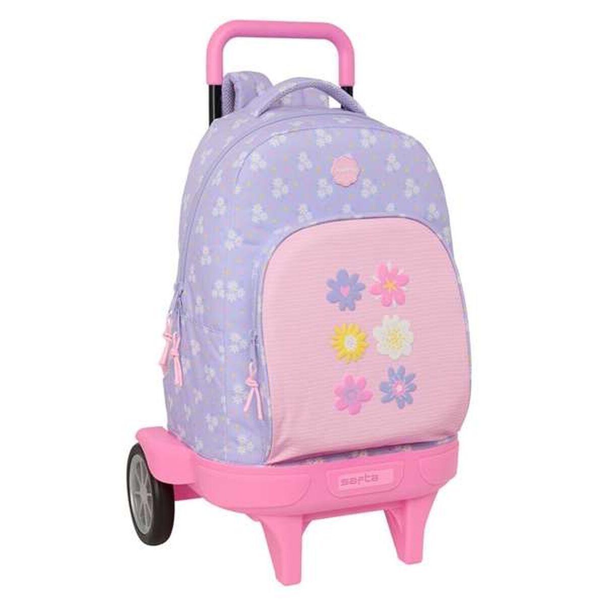 Trolley Per La Scuola Safta Bouquet Rosa Lilla 33 X 45 X 22 cm