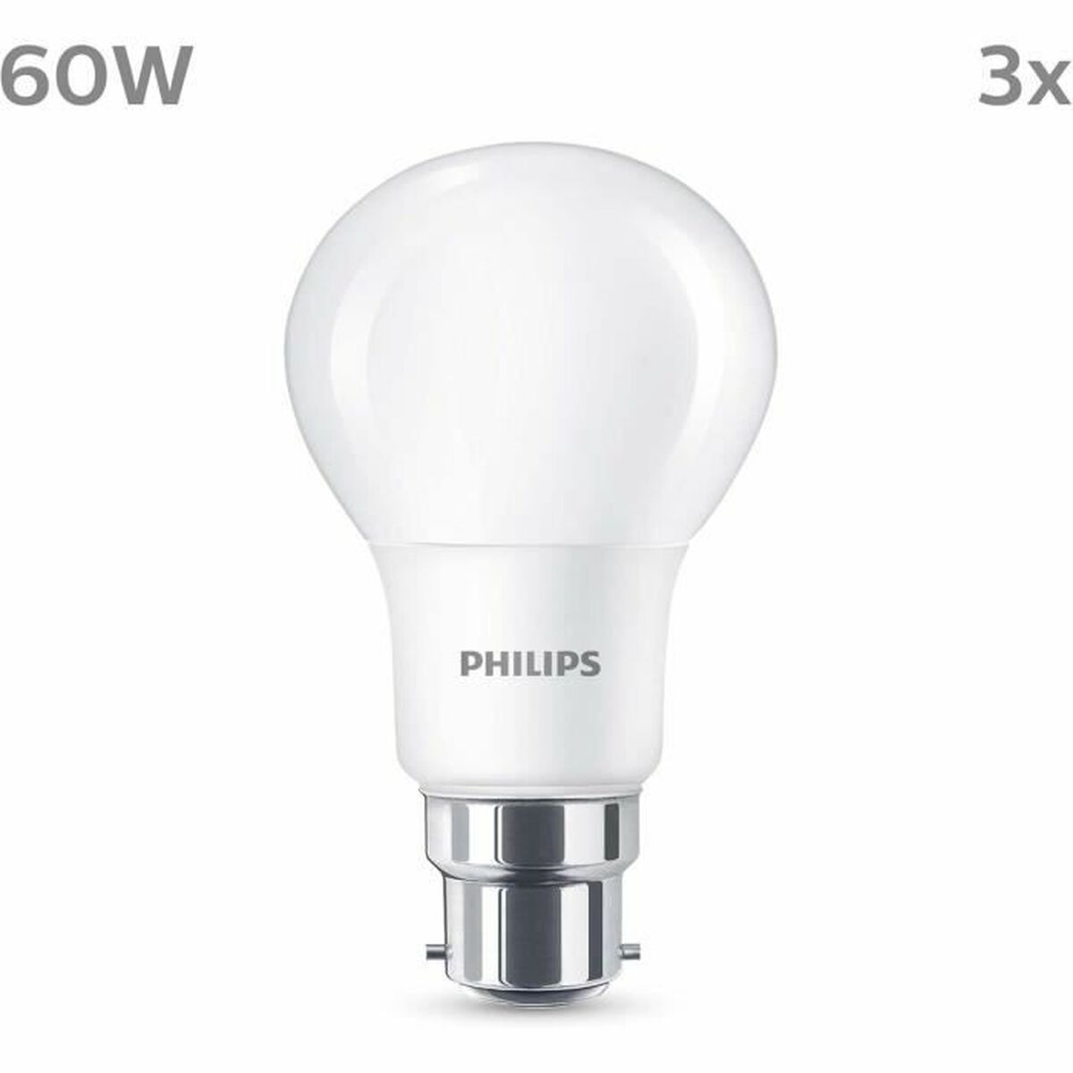 Lampadina Led Philips 60 W Mat Bianco Caldo F 8 W 60 W B22 3 Unità (2700 k)