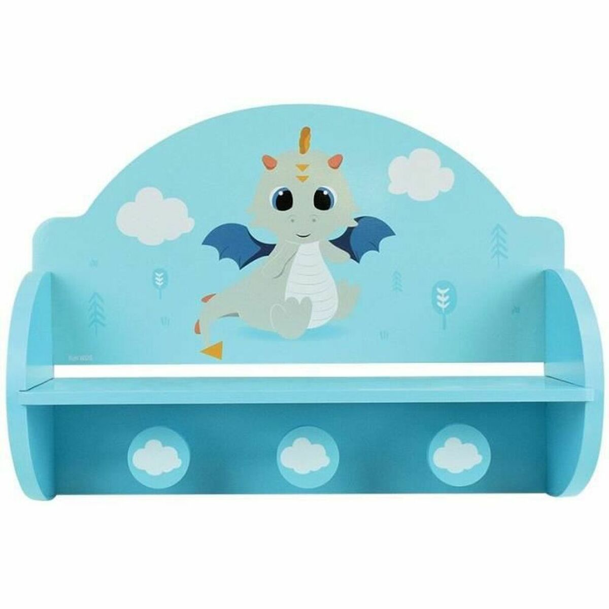 Appendiabiti Da Parete Fun House Azzurro Legno Mdf (33 X 46 X 15 Cm)
