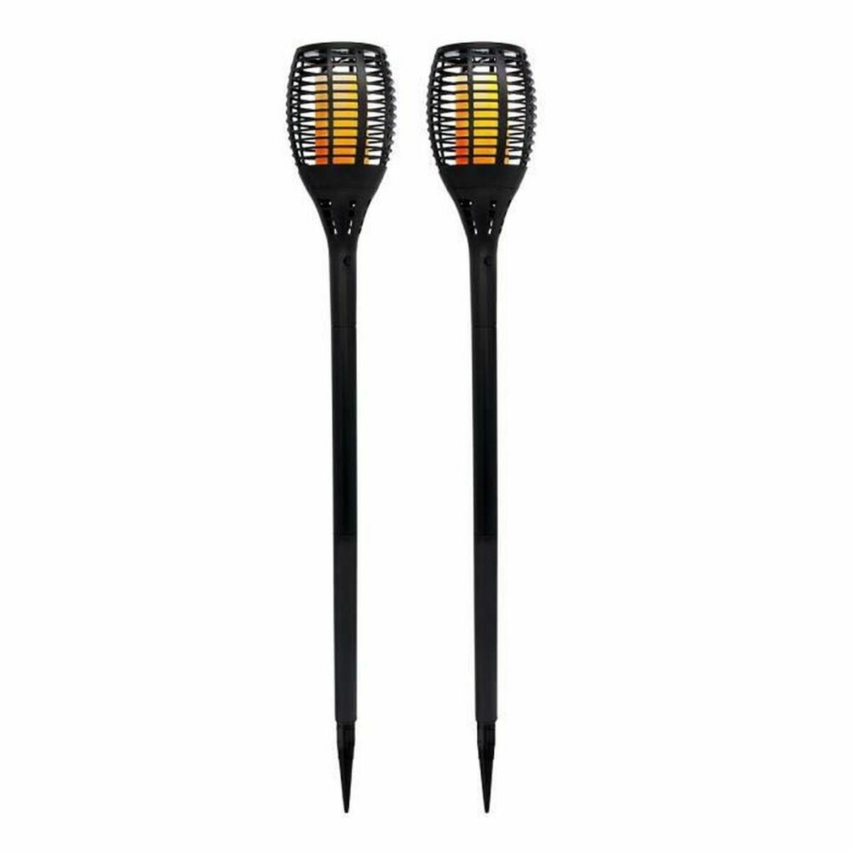 Set Di Torce Solari Da Giardino Lumi Garden Maity Sun Mini Nero Plastica 70 Cm (2 Unità)