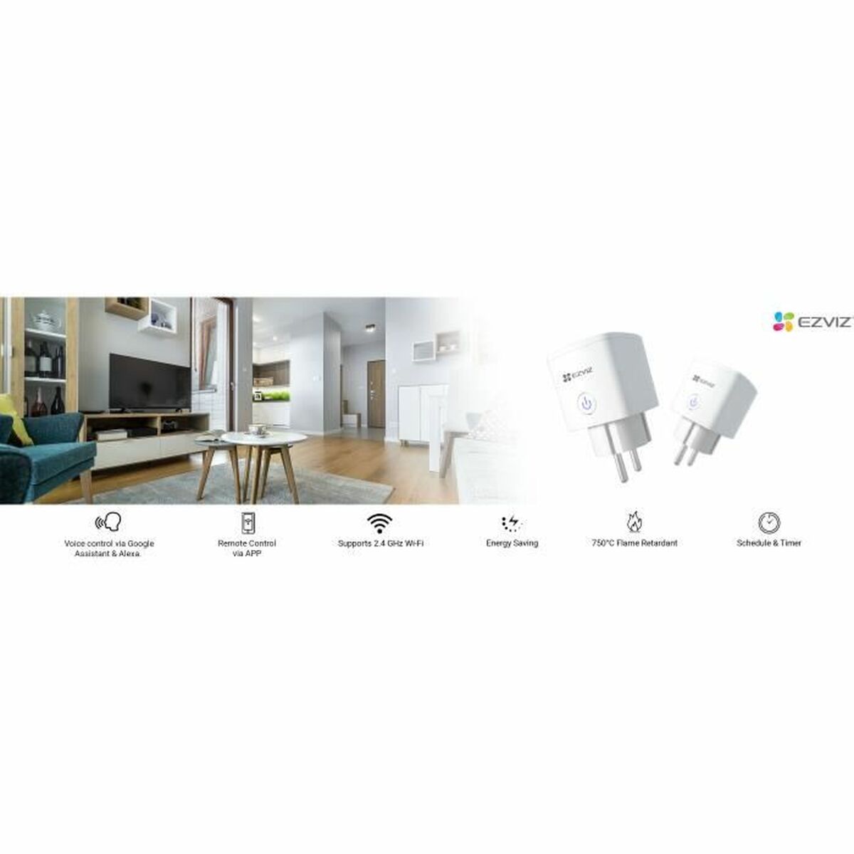 Presa Intelligente Ezviz T30 Bianco 2300 W 7 X 11 X 7 Cm 6 X 6 X 11 Cm 86 Mm 51 X 51 X 85 Cm 220 V 220-240 V - Image 5