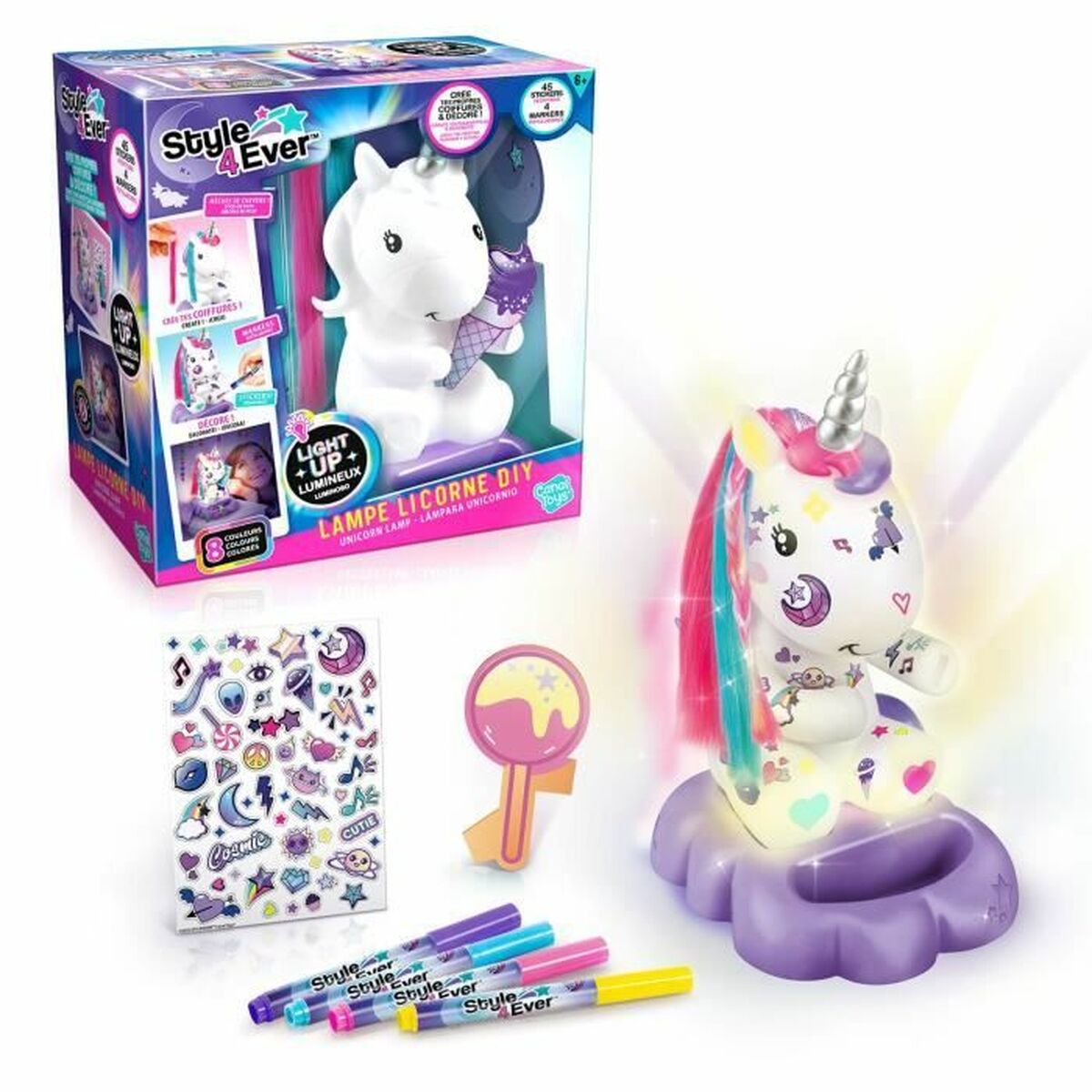 Unicorno Luminoso Canal Toys Cosmic Unicorn Lamp To Decorate Collector's Editio Multicolore