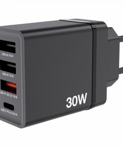 Alimentatore Verbatim - 30 Watt - 5 A - Pd 3.0, Qc 3.0 - 4 Porte Di Uscita (usB-C A 24 Pin, 3 X Usb Tipo a)