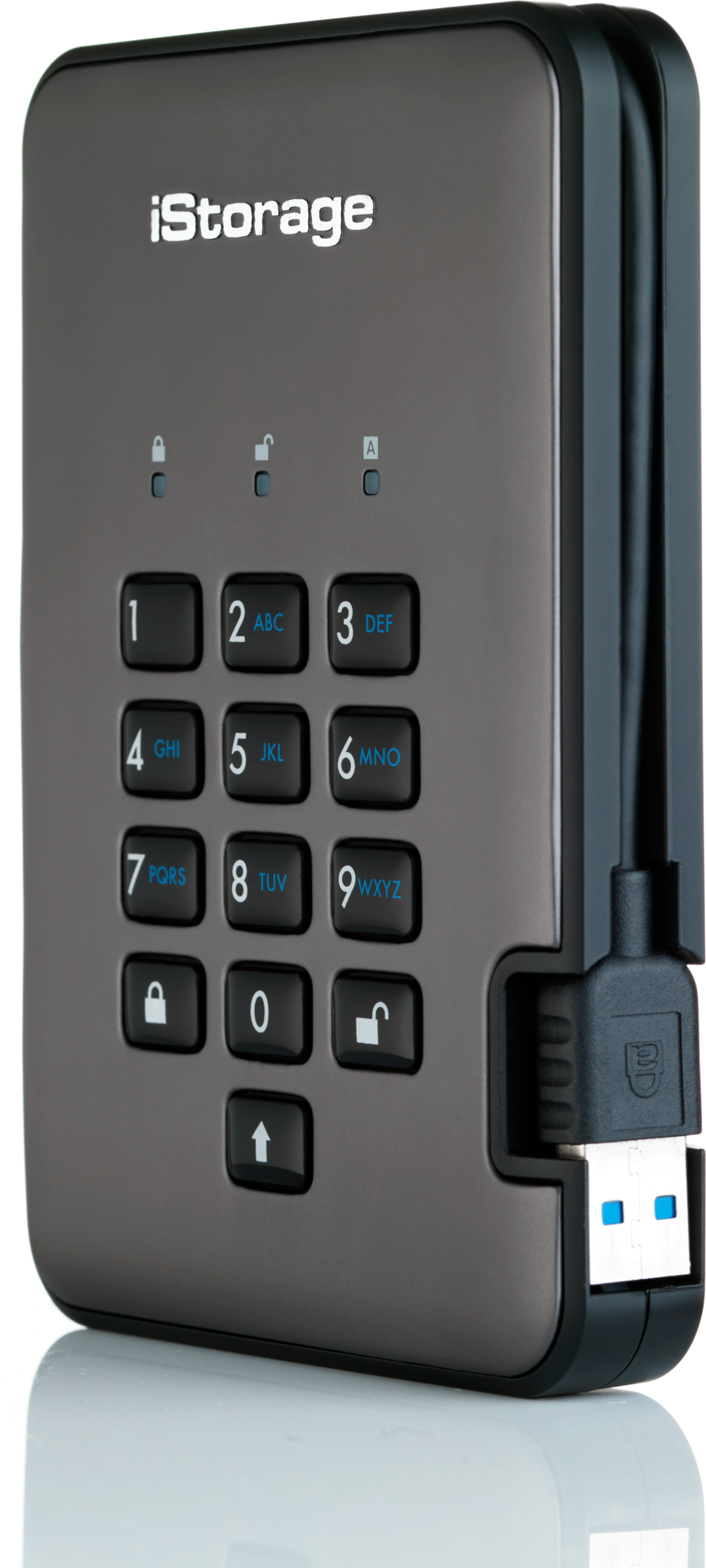 Istorage Ssd IS-Dap2-256-SsD-2000-C-G Diskashur Pro2 Ssd 2tb Graphite Usb3.0 / 2.5" / Military Grade, AeS-Xts 256-Bit Hw Encryption, Fips 140-2 Level