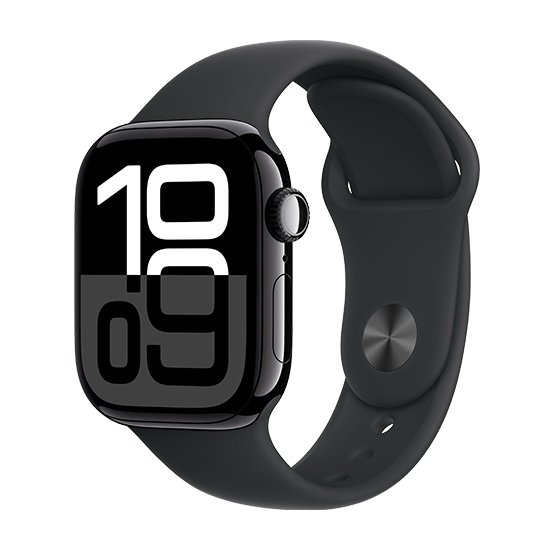 Watch Apple Watch Series 10 Gps 42mm Jet Black Aluminium Case With Sport Band S/m - Black
