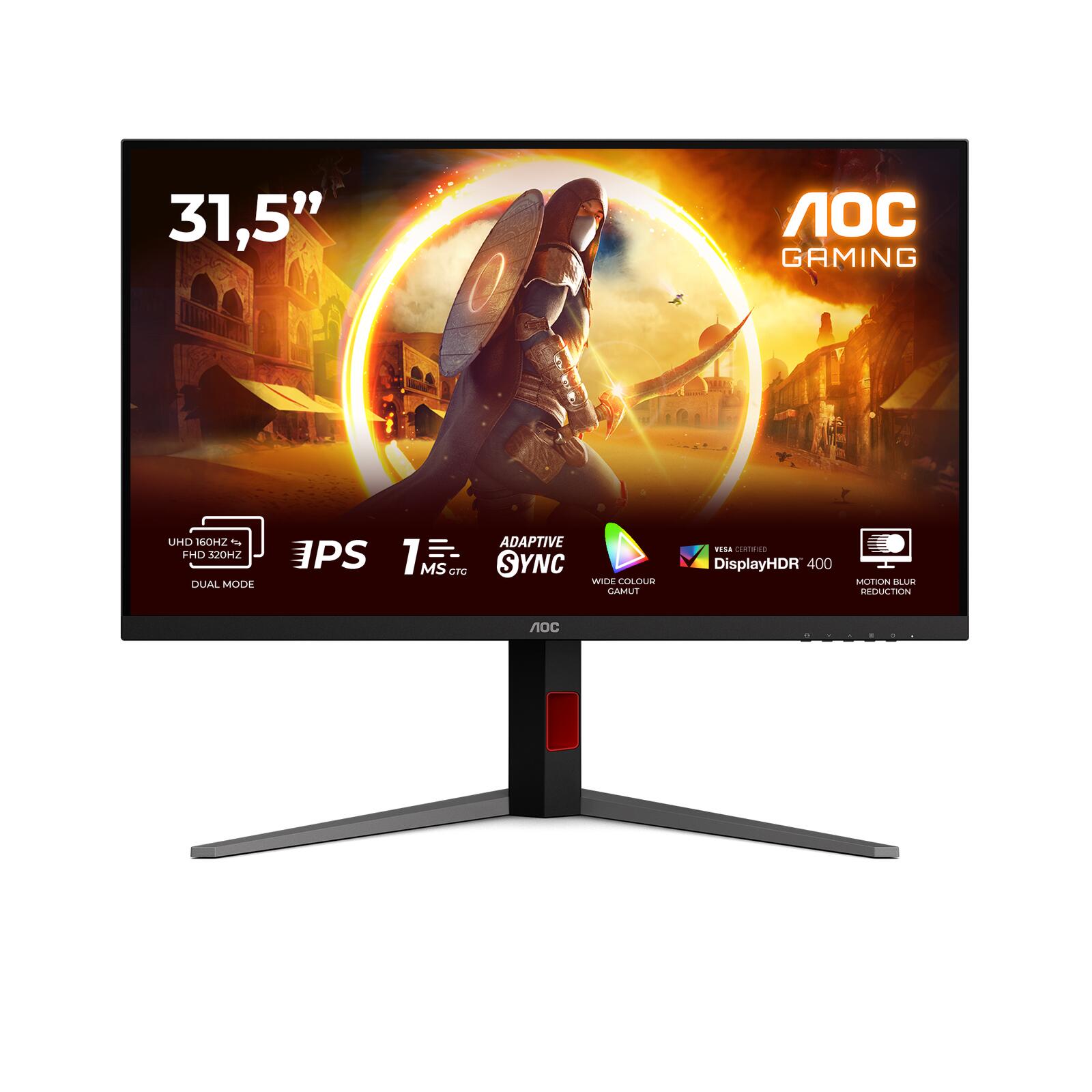 Aoc U32g4u Gaming Monitor 80 Cm (31,5") - 4k Uhd, 0,5ms (mprt), 160hz, Hdmi, Displayport, UsB-Hub, UsB-A, UsB-B [energieklasse F] (u32g4u)