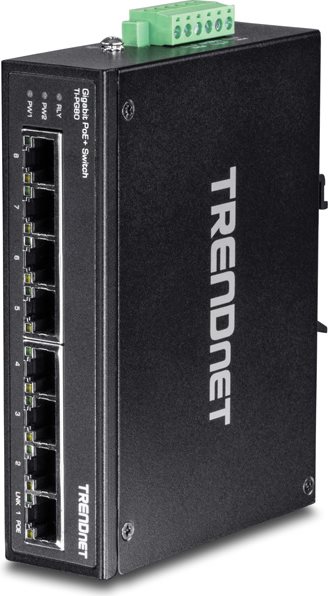 Trendnet TI-Pg80 - Switch - Nicht Verwaltet - 8 X 100/1000/10000 - An DiN-Schiene Montierbar, Wandmontierbar - Poe+ - Gleichstrom (tI-Pg80)