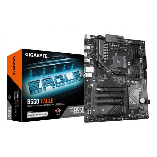Gigabyte B550 Eagle Scheda Madre - Cpu Amd Ryzen Serie 5000 G, Vrm A 10+3+1 Fasi, Fino A 3200 Mhz Ddr4, 1xpcie 4.0 + 1xpcie 3.0 M.2, Lan 1gbe, Usb 3.