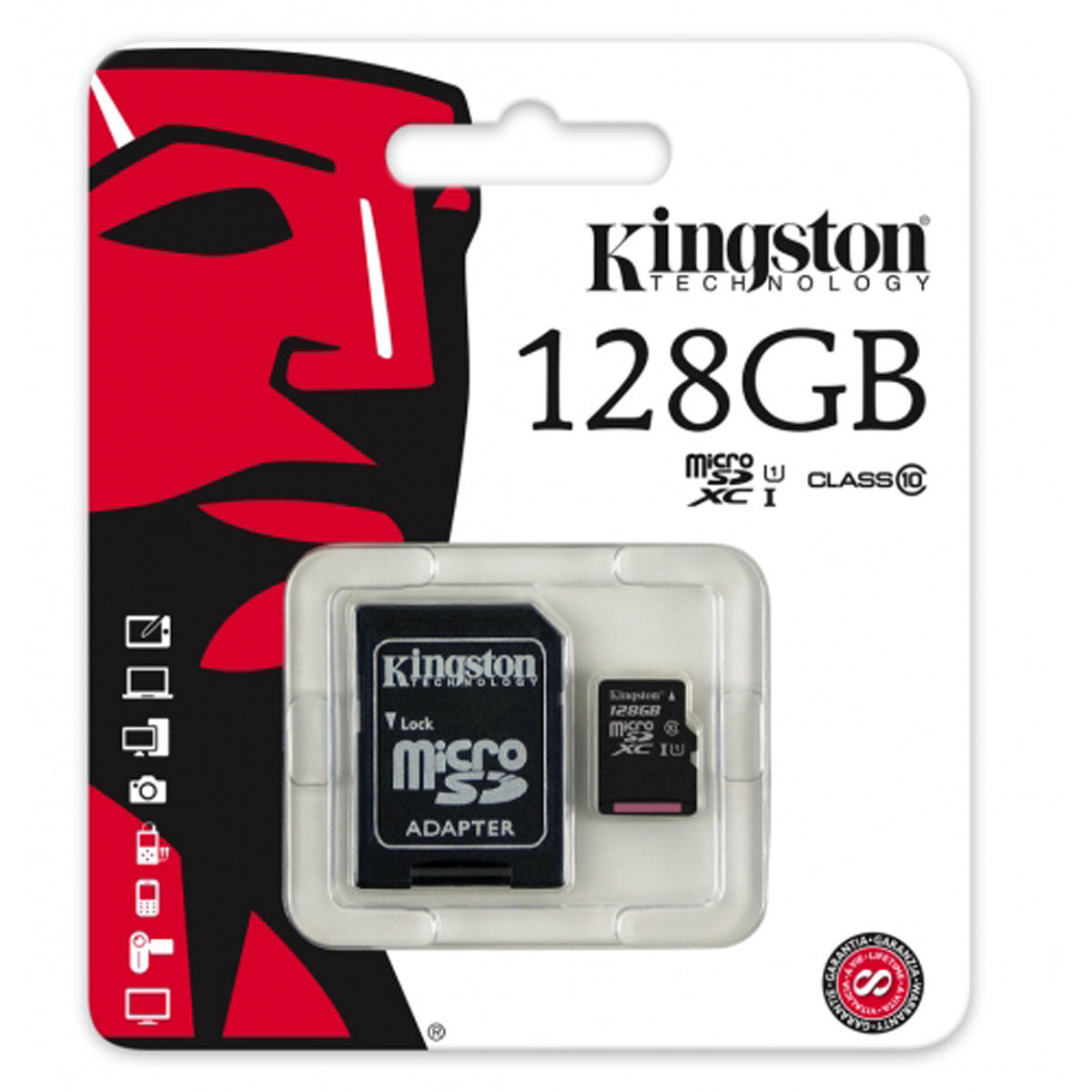 Scheda Di Memoria Micro Sd Con Adattatore Kingston Sdc10g2/128gbsp 128 gb