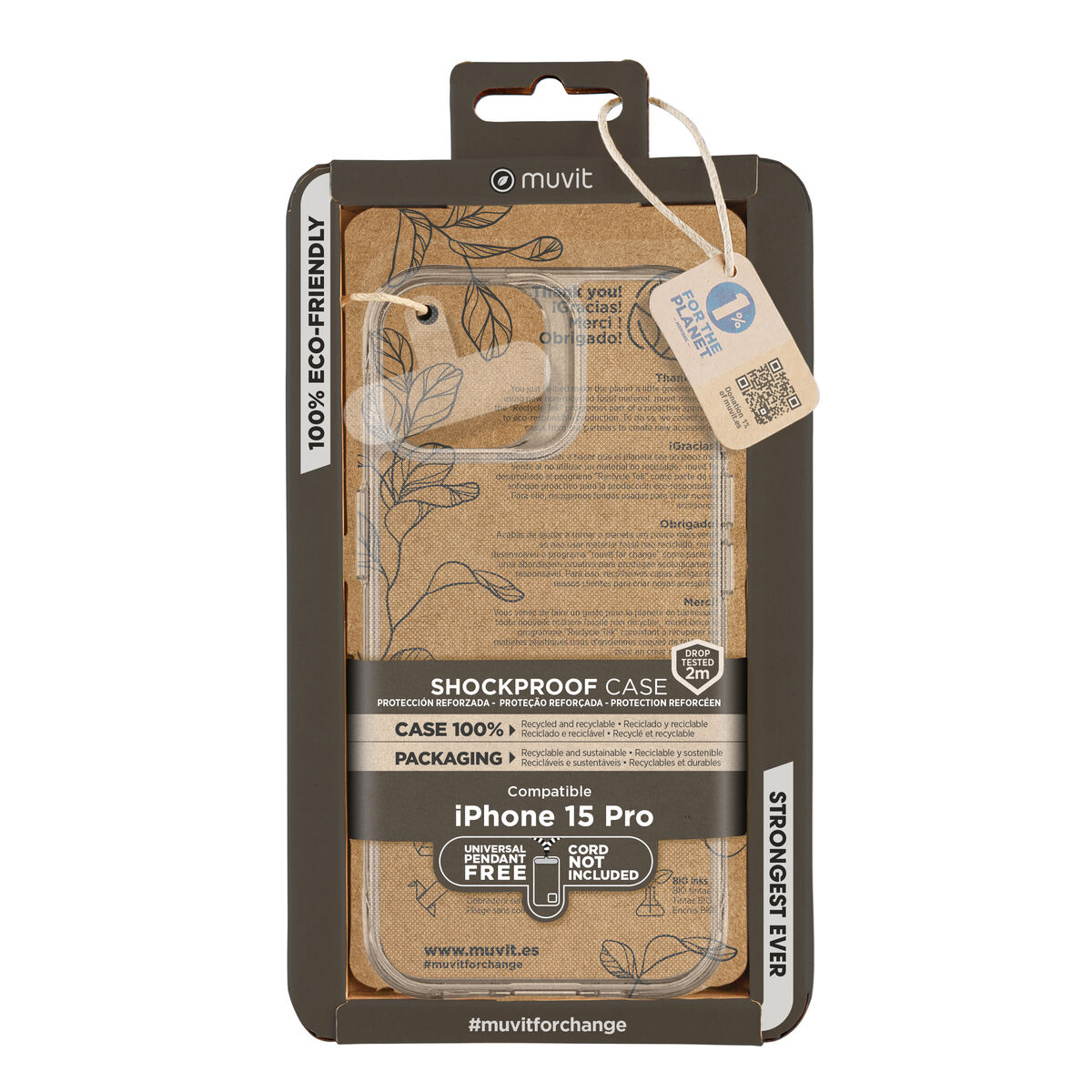 Custodia Per Cellulare Muvit For Change Iphone 15 Pro Clear